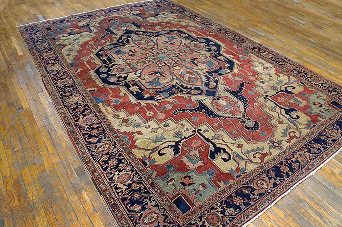 Late 19th Century 19th Century Persian Serapi Carpet ( 8'10