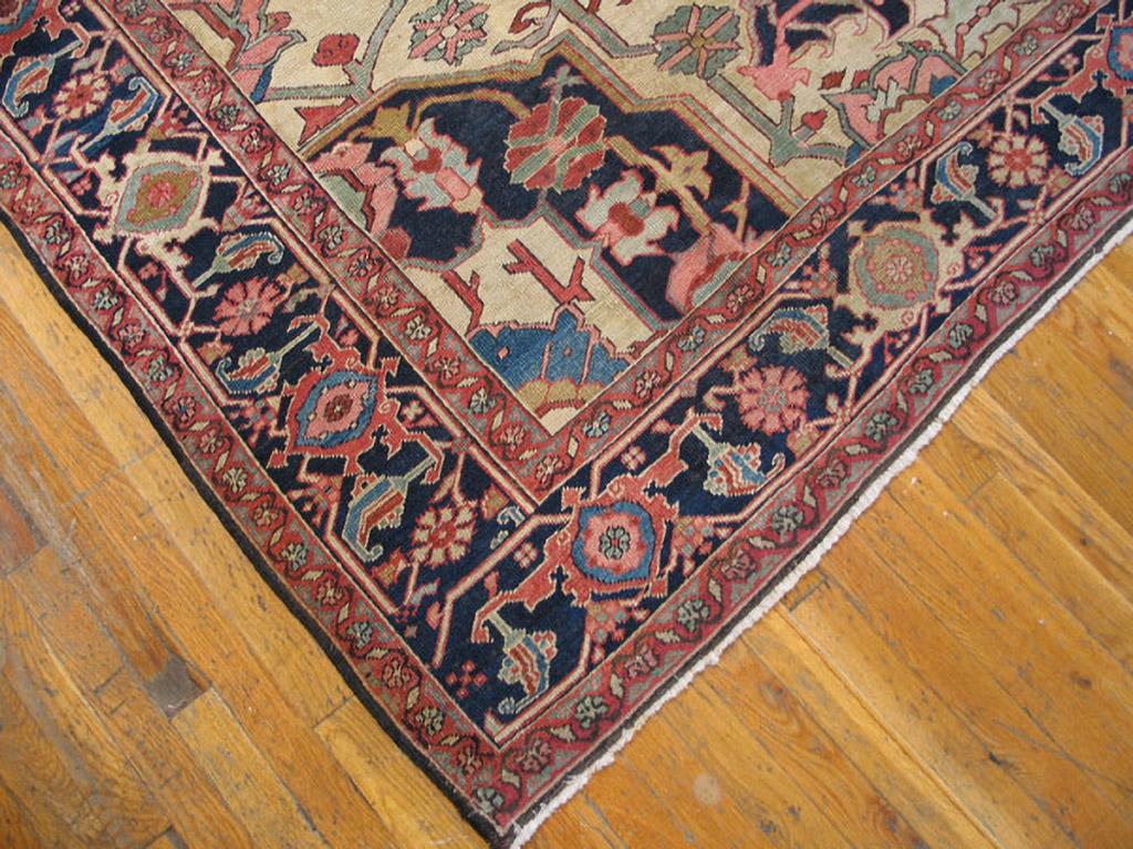 Hand-Knotted Antique Persian Serapi Rug 8' 5