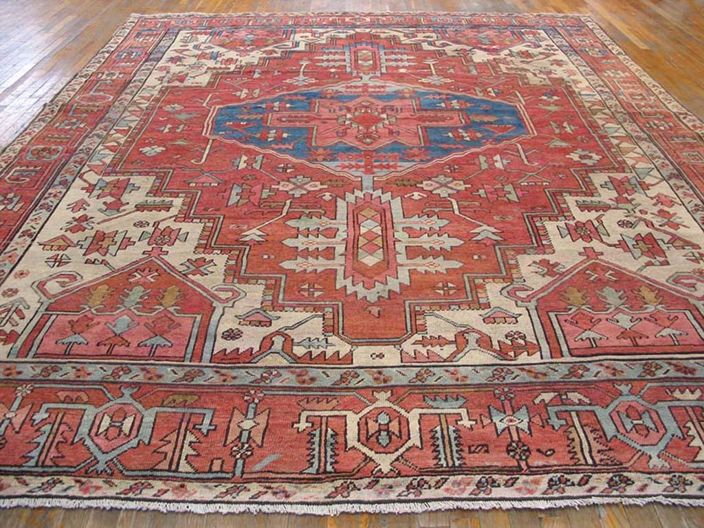 Asian Late 19th Century N.W. Persian Serapi Carpet ( 9'6