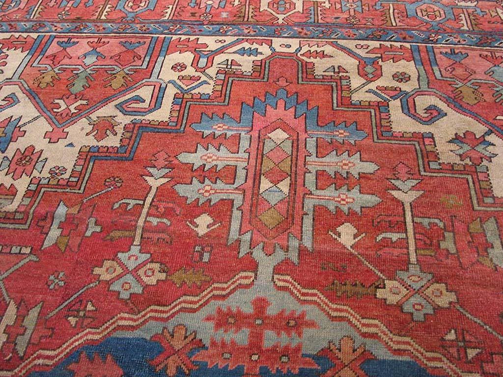 Wool Late 19th Century N.W. Persian Serapi Carpet ( 9'6