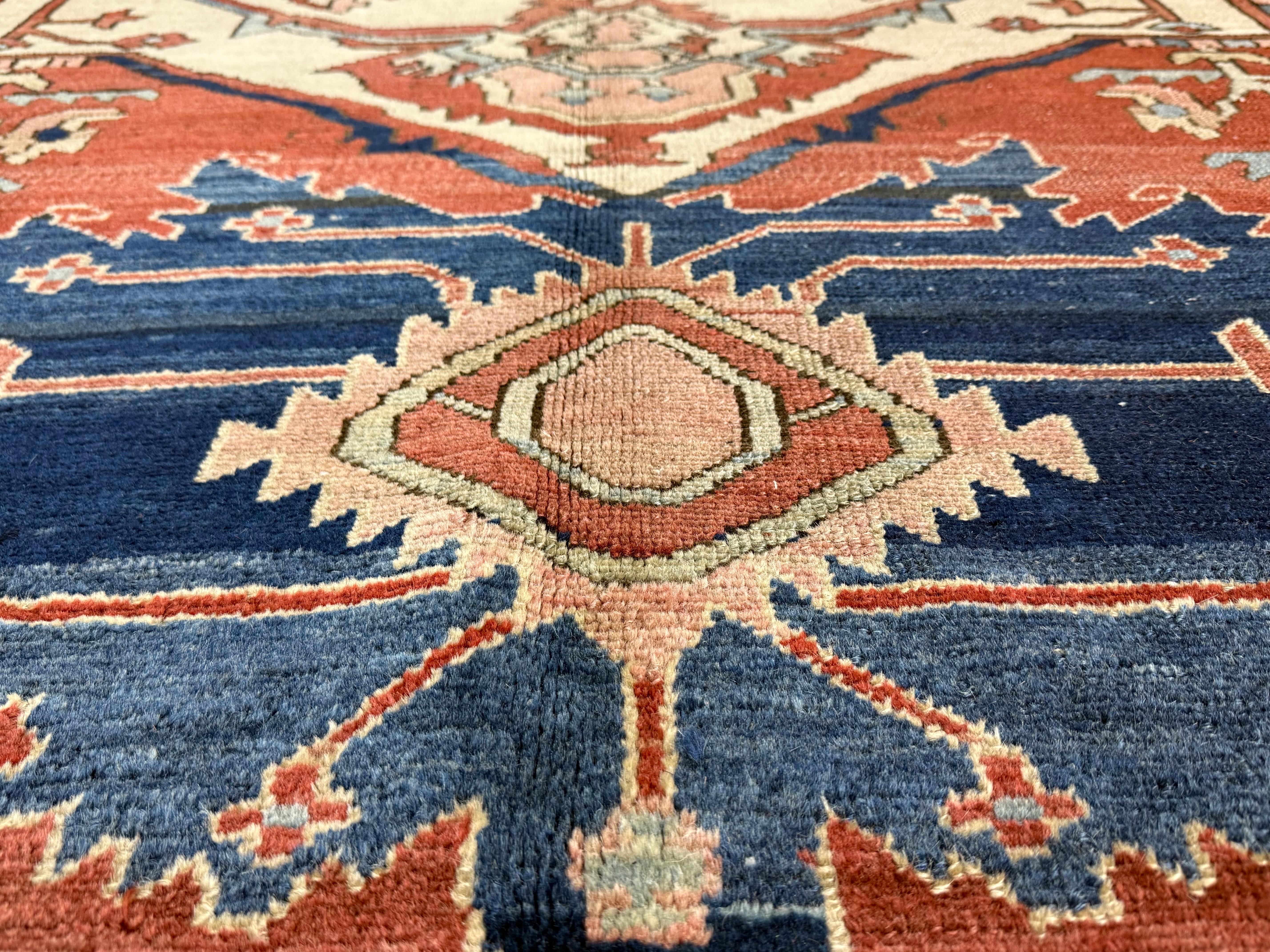 Perse Tapis persan antique Serapi 9'11