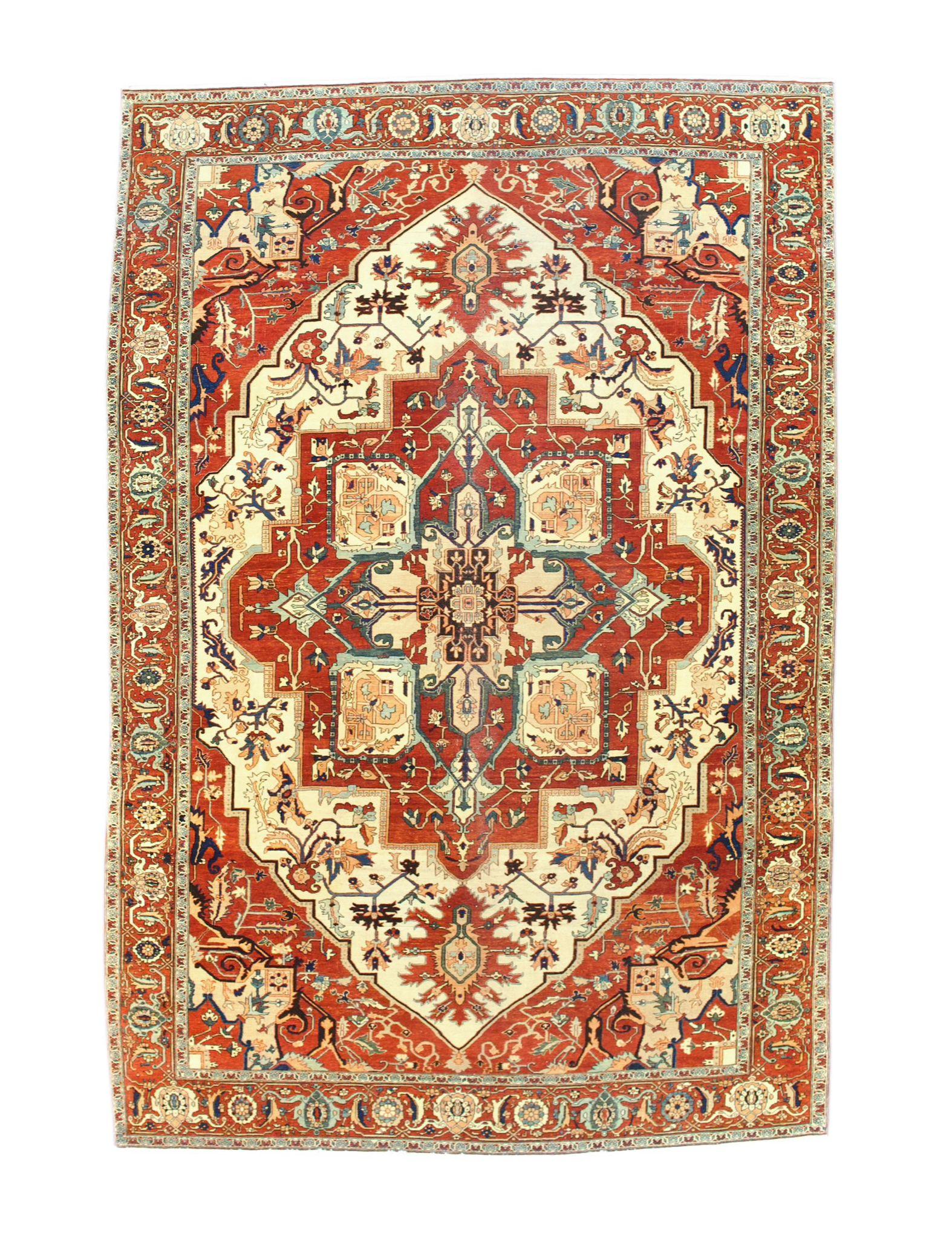 20th Century Antique Persian Serapi Rug 9'4