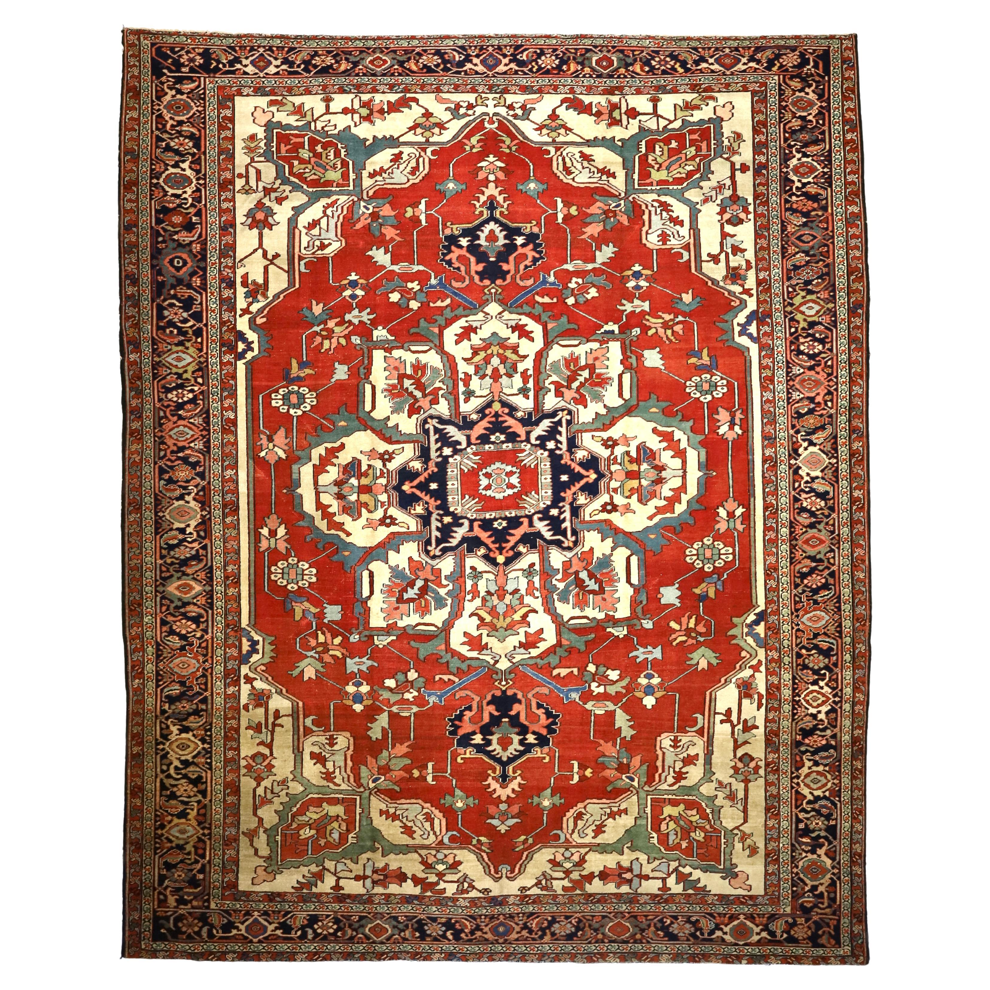 Antique Persian Serapi Rug 9’6" x 11’8”