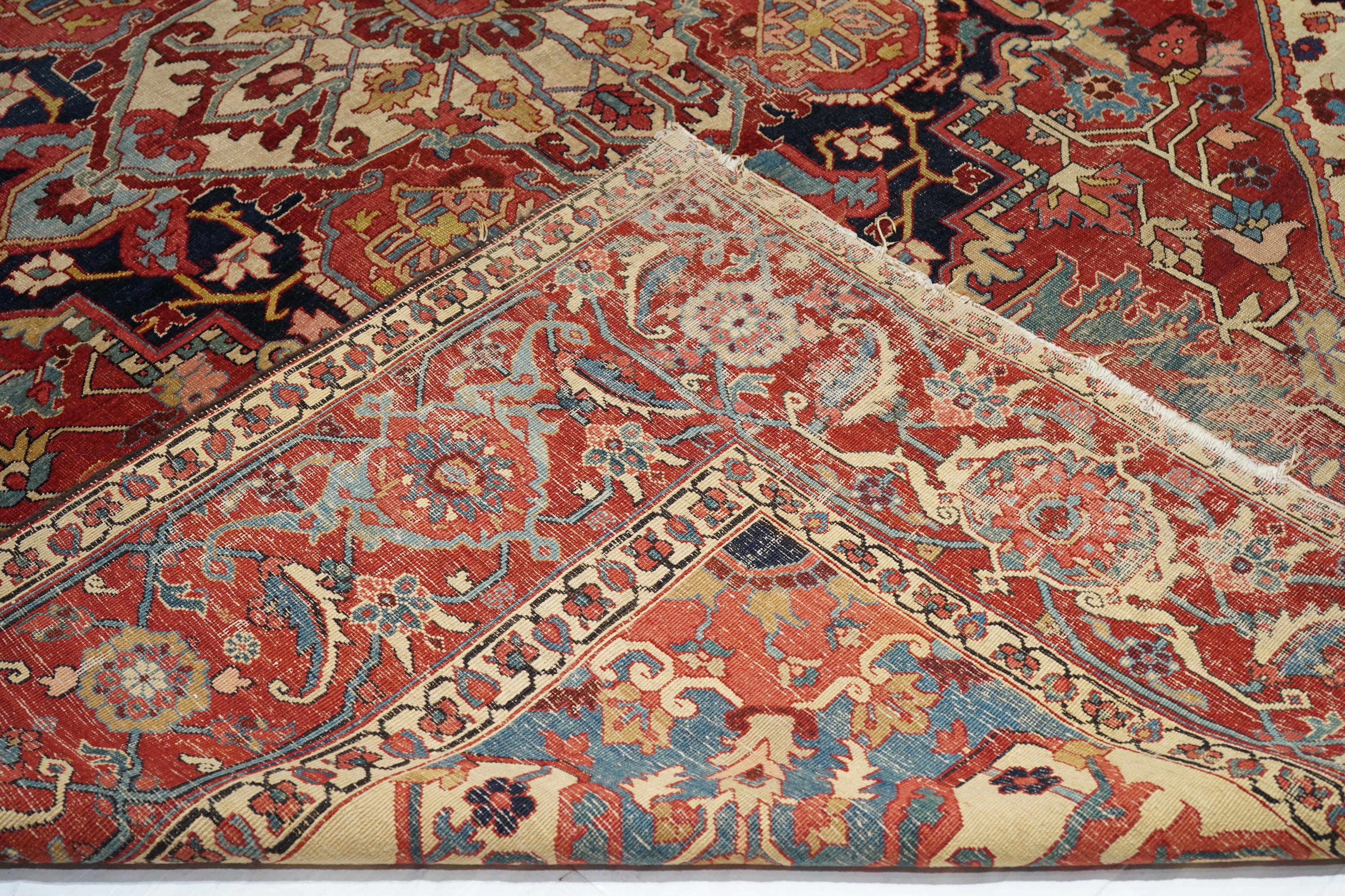 Antiker persischer Serapi-Teppich 9'7 x 12'4 im Angebot 1