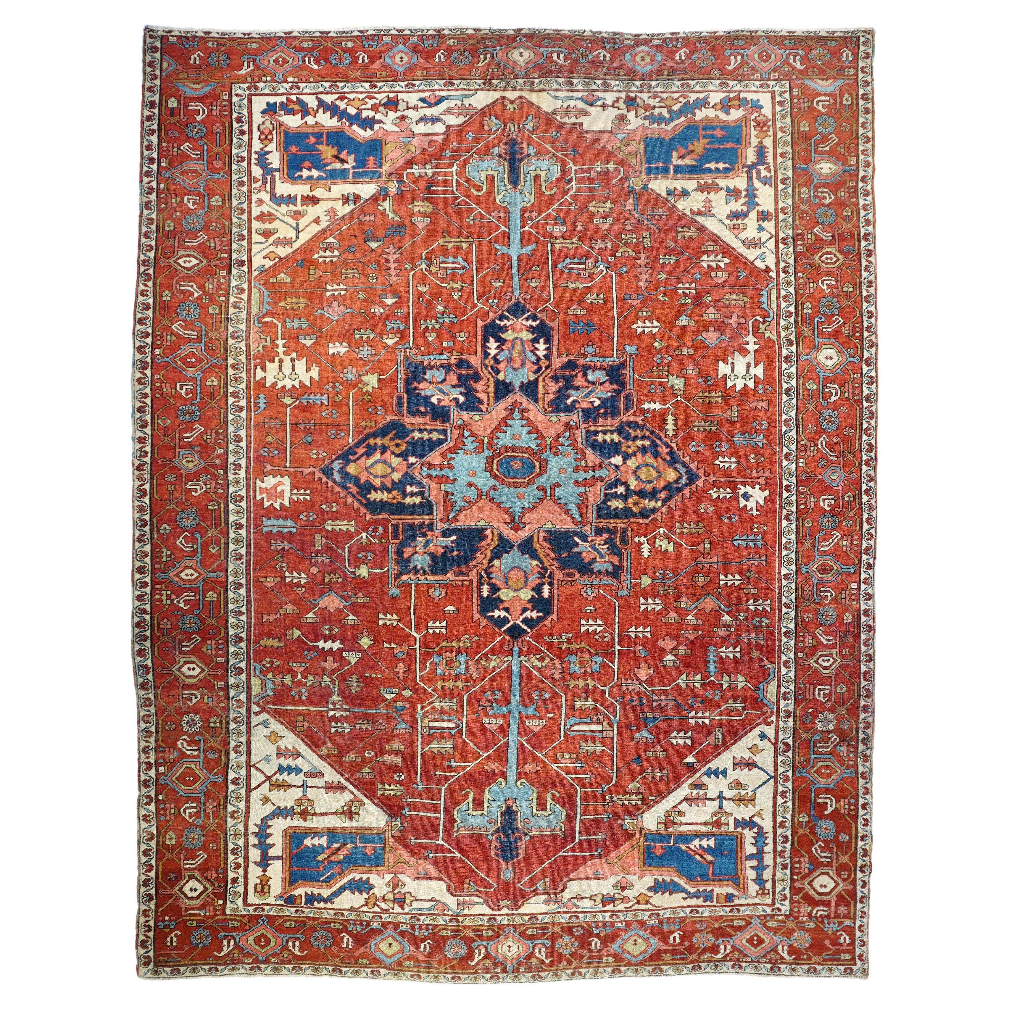 Antique Persian Serapi Rug 9'9'' x 12'8''