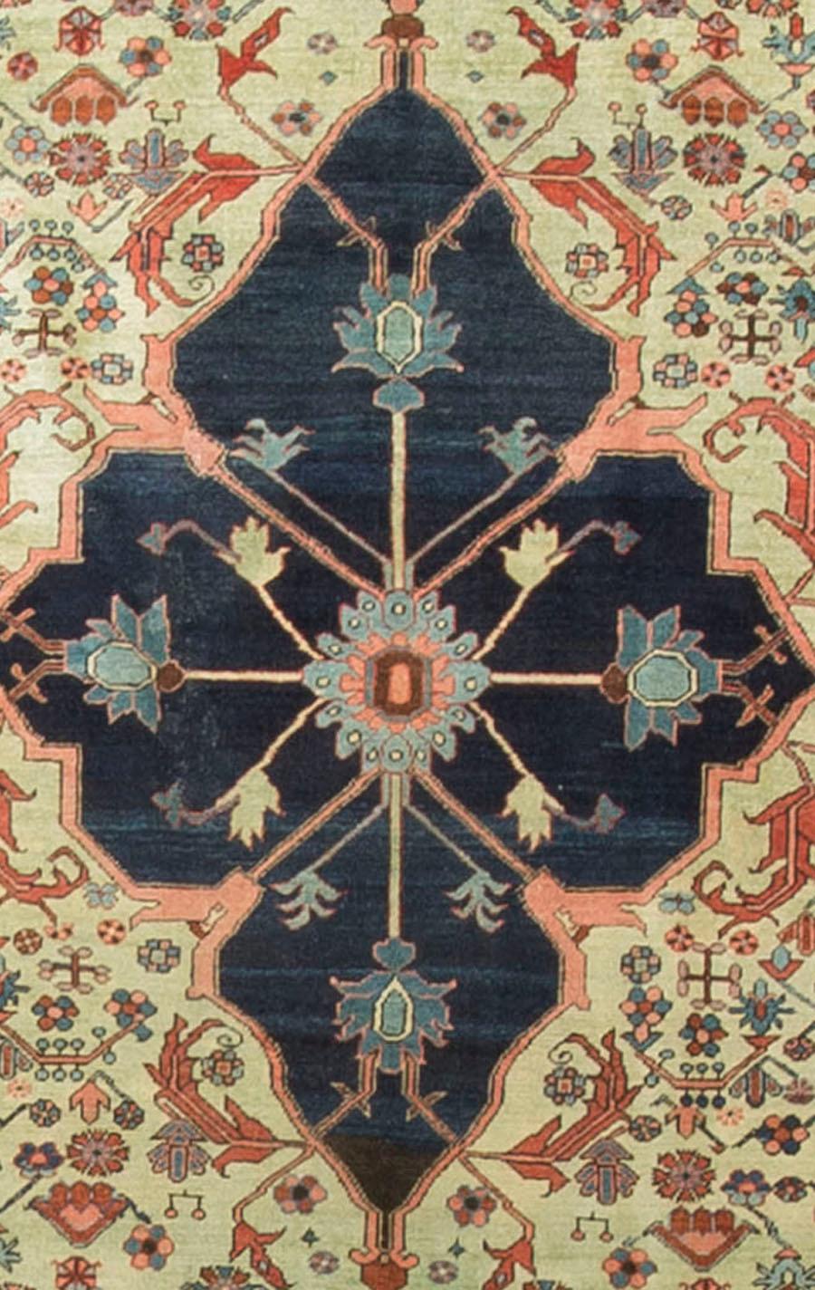 Wool Antique Persian Serapi Rug Carpet, circa 1890 7'7 x 17'8 For Sale