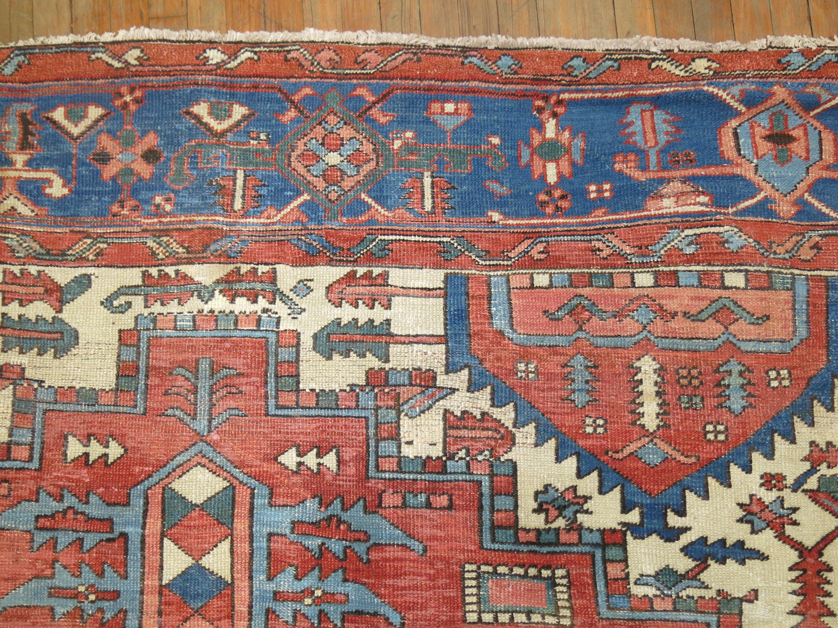  Antique Persian Serapi early 20th Century  9 x 12 Rug 7