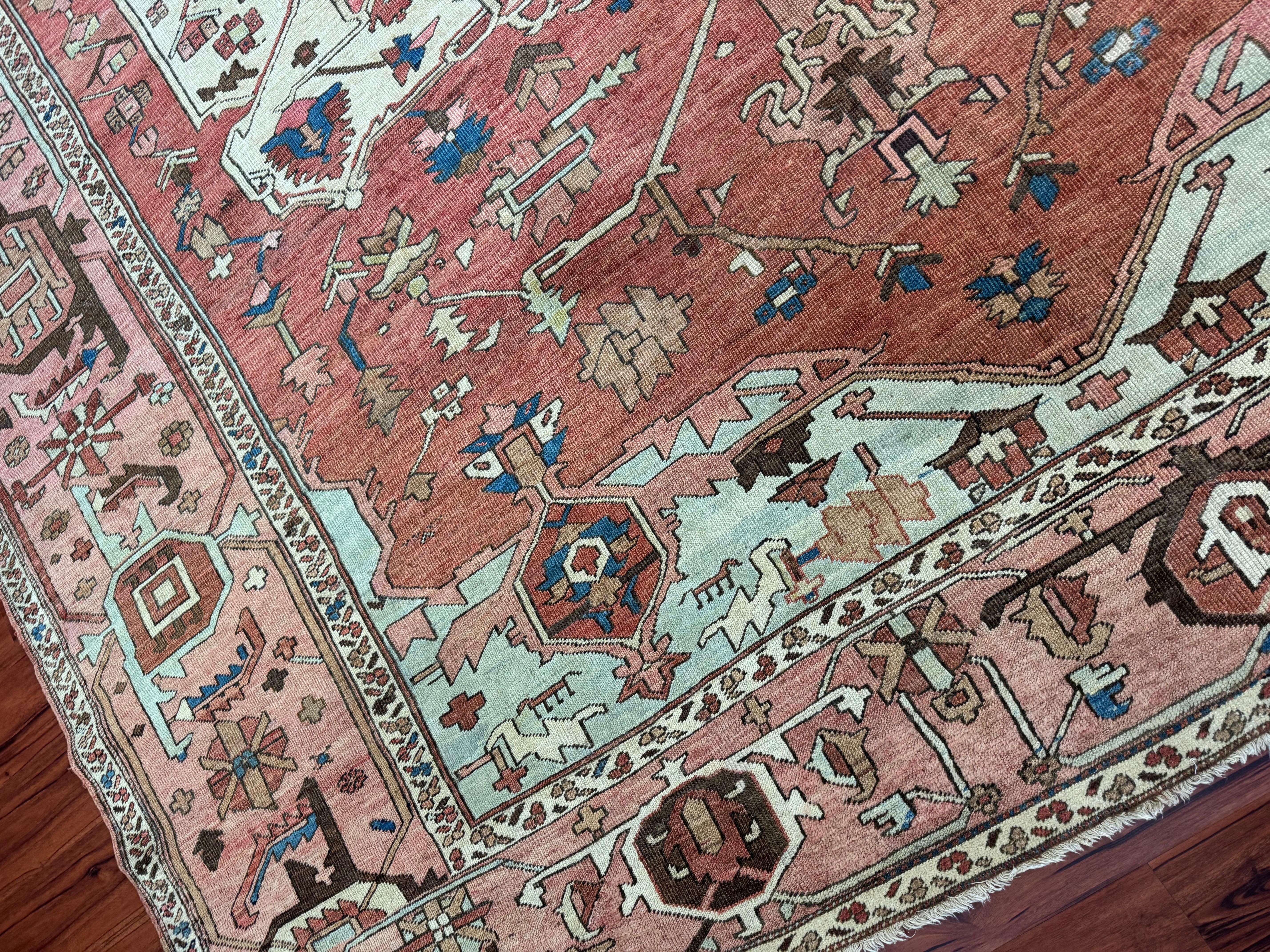 Antique Persian Heriz Serapi Rug For Sale 13