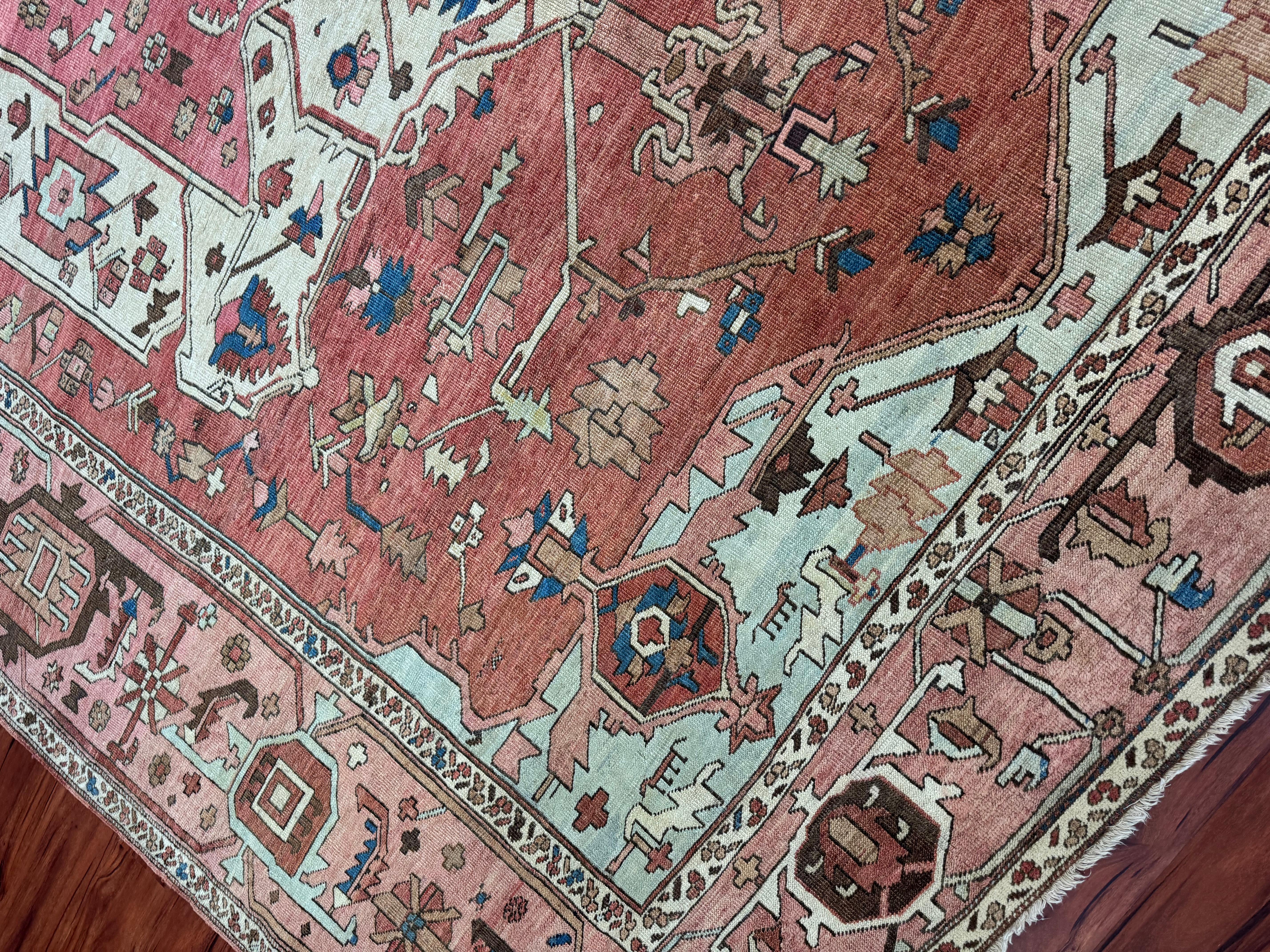 Antique Persian Heriz Serapi Rug For Sale 14