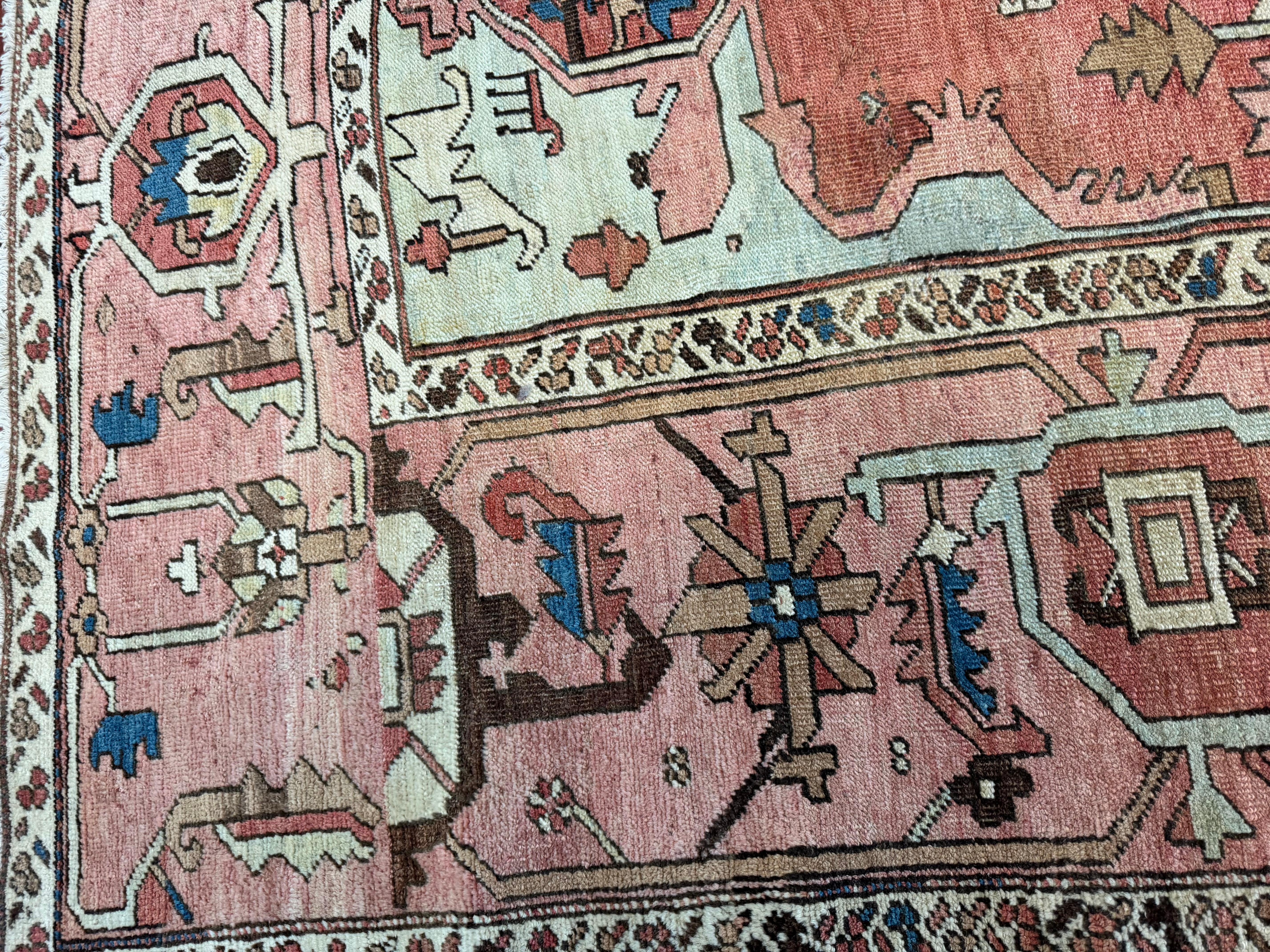 Hand-Woven Antique Persian Heriz Serapi Rug For Sale