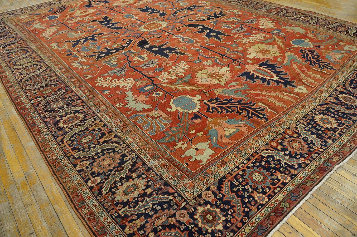 Wool Antique Persian Serapi Rug For Sale