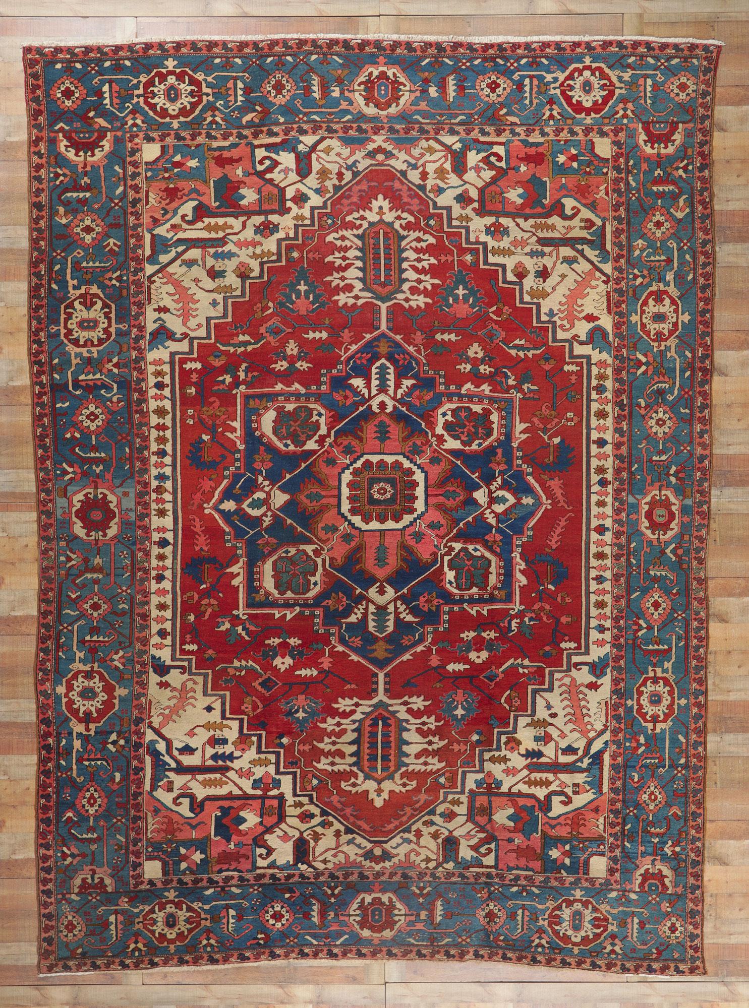 Antique Persian Serapi Rug For Sale 1