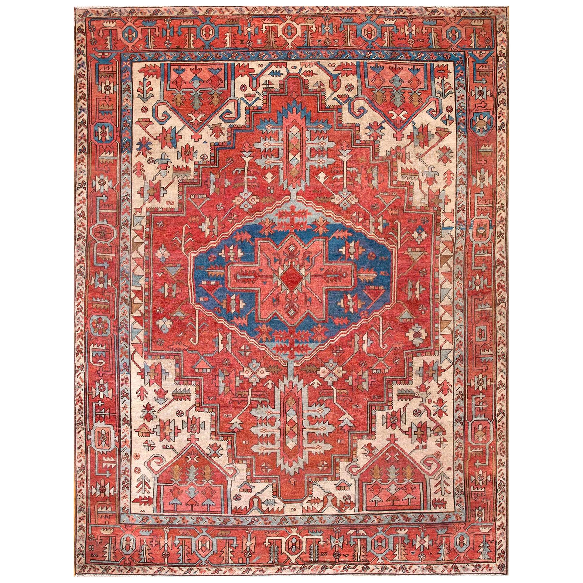 Late 19th Century N.W. Persian Serapi Carpet ( 9'6" x 12'3" - 290 x 373 ) For Sale
