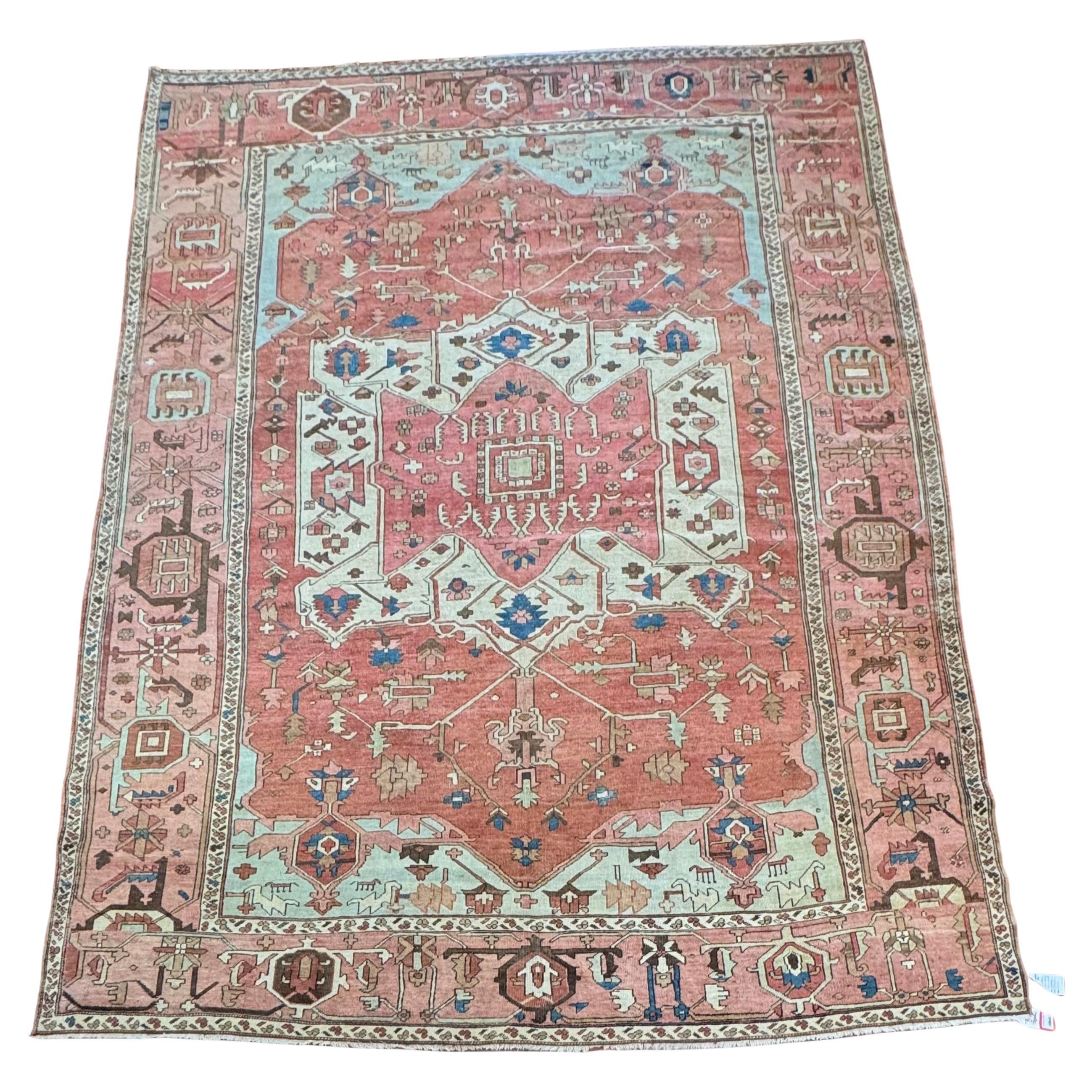 Antique Persian Heriz Serapi Rug For Sale