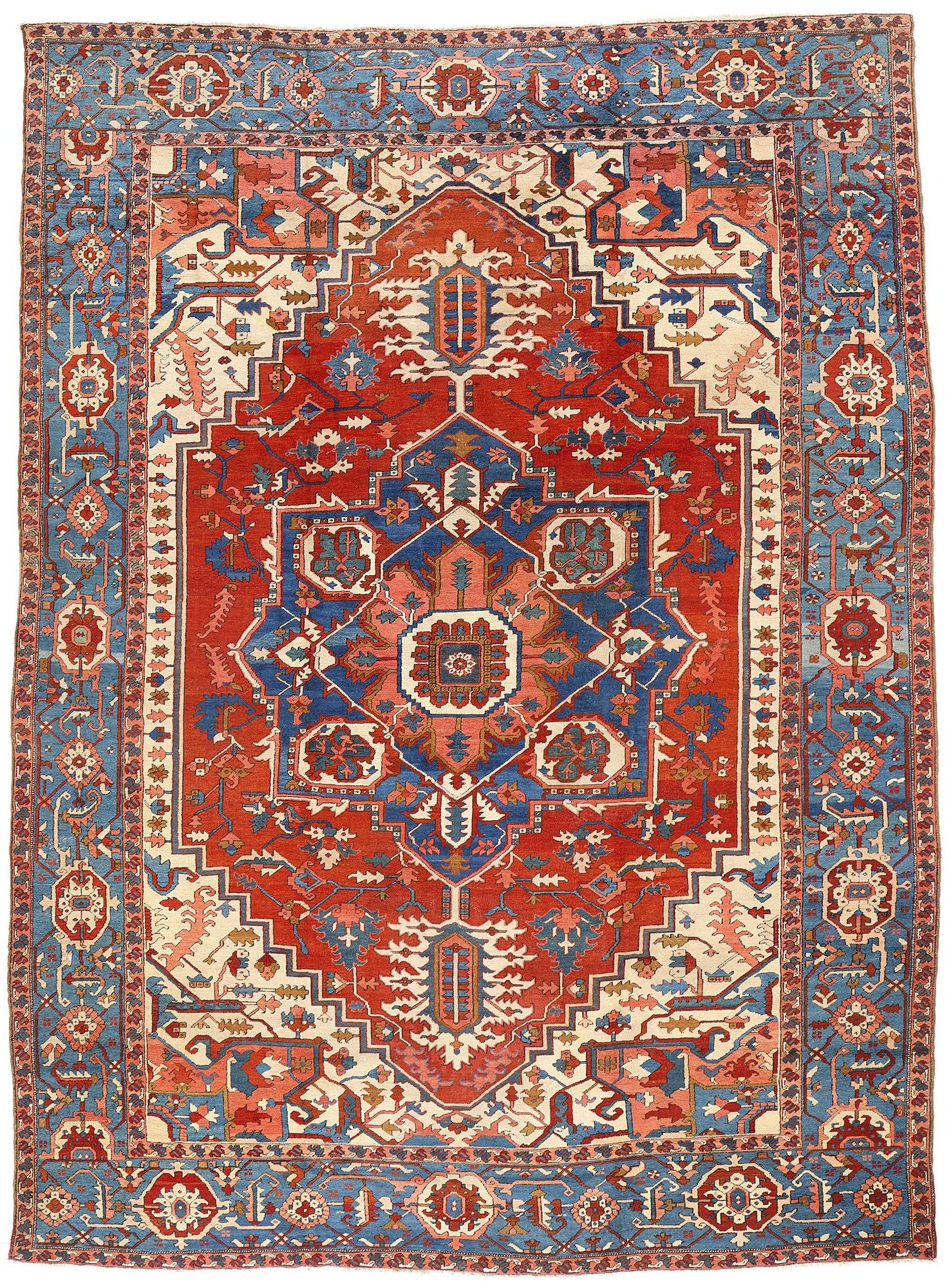 Late 19th Century Antique Persian Serapi Carpet with Traditional Style