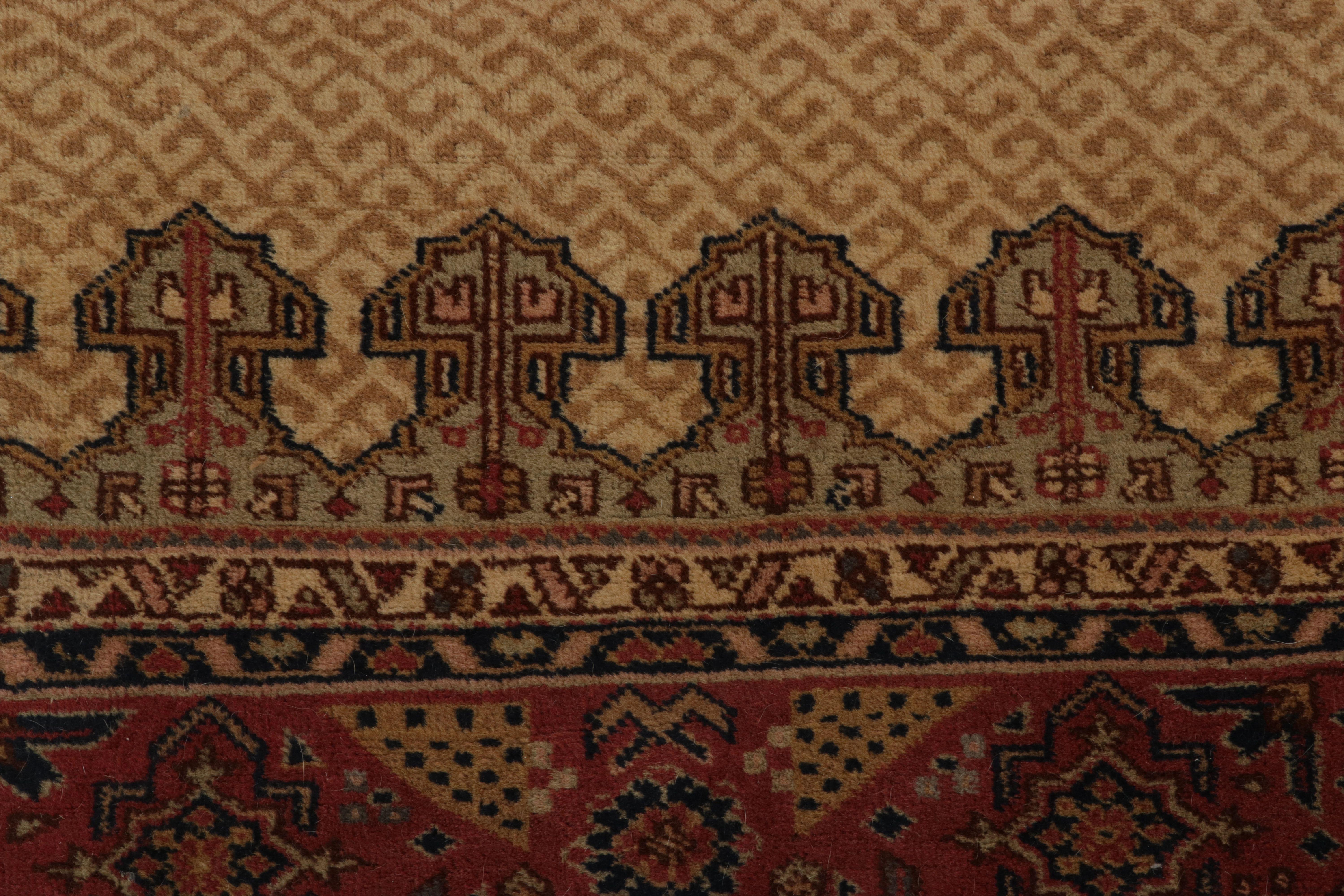 Début du 20ème siècle Ancien tapis persan Serapi en marron avec médaillon géométrique rouge - Rug & Kilim en vente