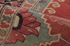 Antiker persischer Serapi Teppich in Rot & Blau Geometrisches Medaillon - Rug & Kilim