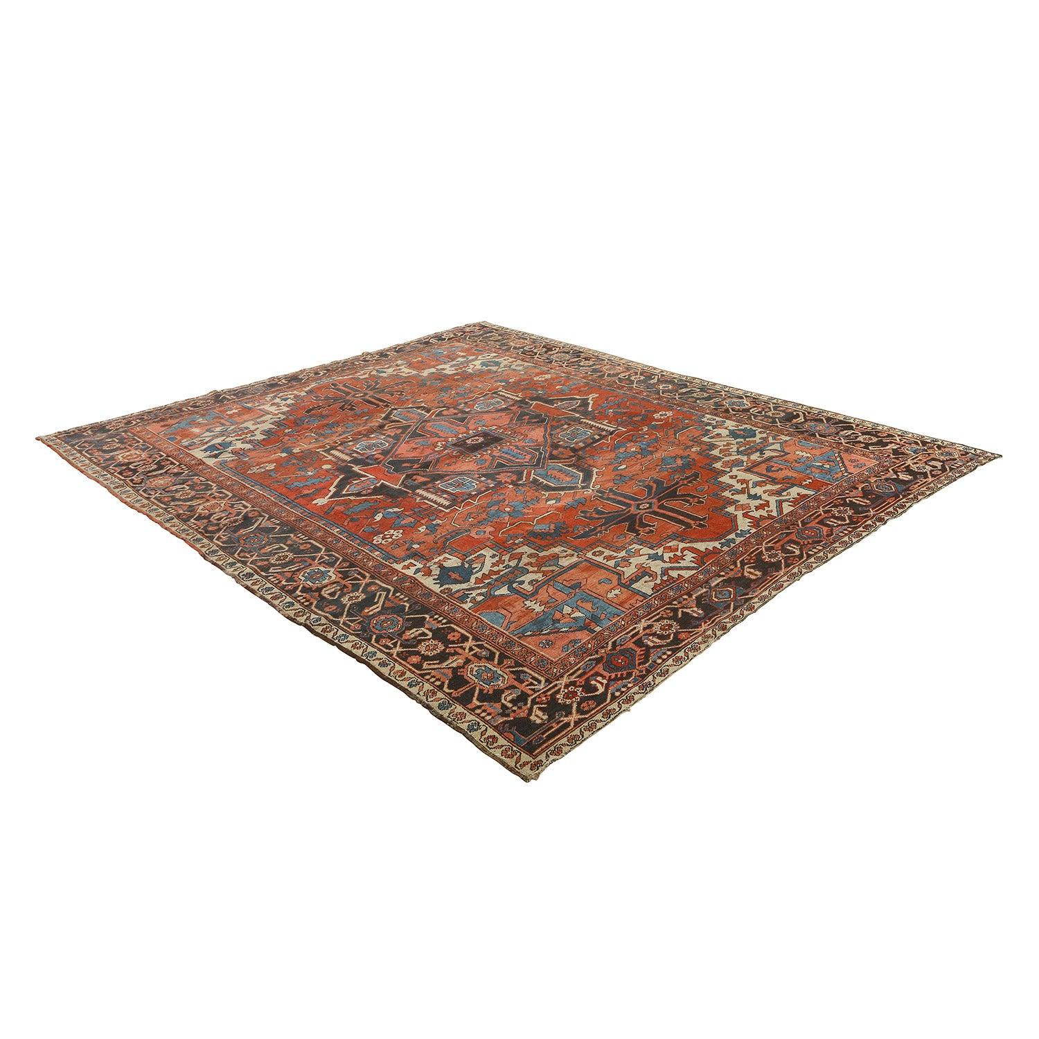 Persiano Tappeto antico persiano Serapi - Dimensioni: 12'2 X 10'2 in vendita