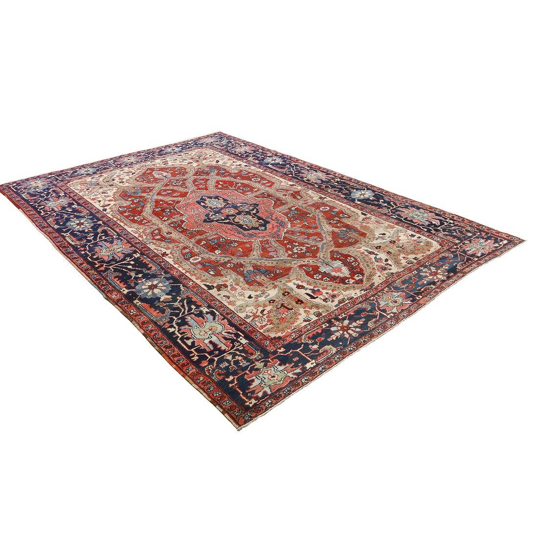 Perse Tapis persan Serapi ancien - Taille : 12'6 X 9' en vente