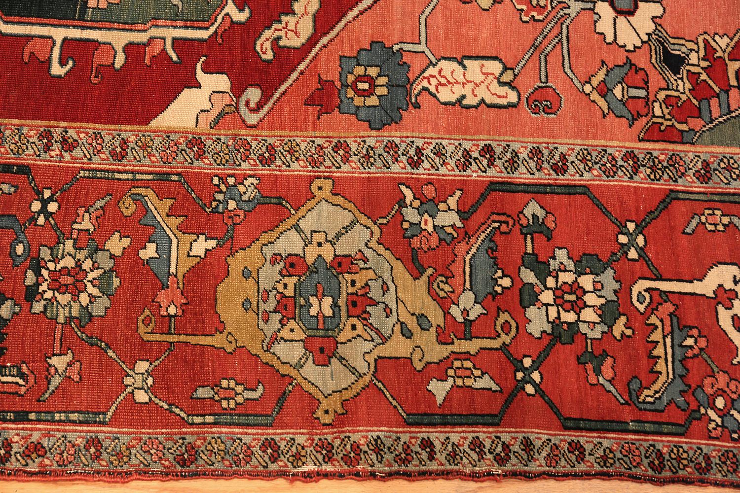 Breathtaking room sized antique Serapi rug, country of origin / rug type: antique Persian rugs, date: circa 1880. Size: 8 ft 8 in x 10 ft 7 in (2.64 m x 3.23 m).