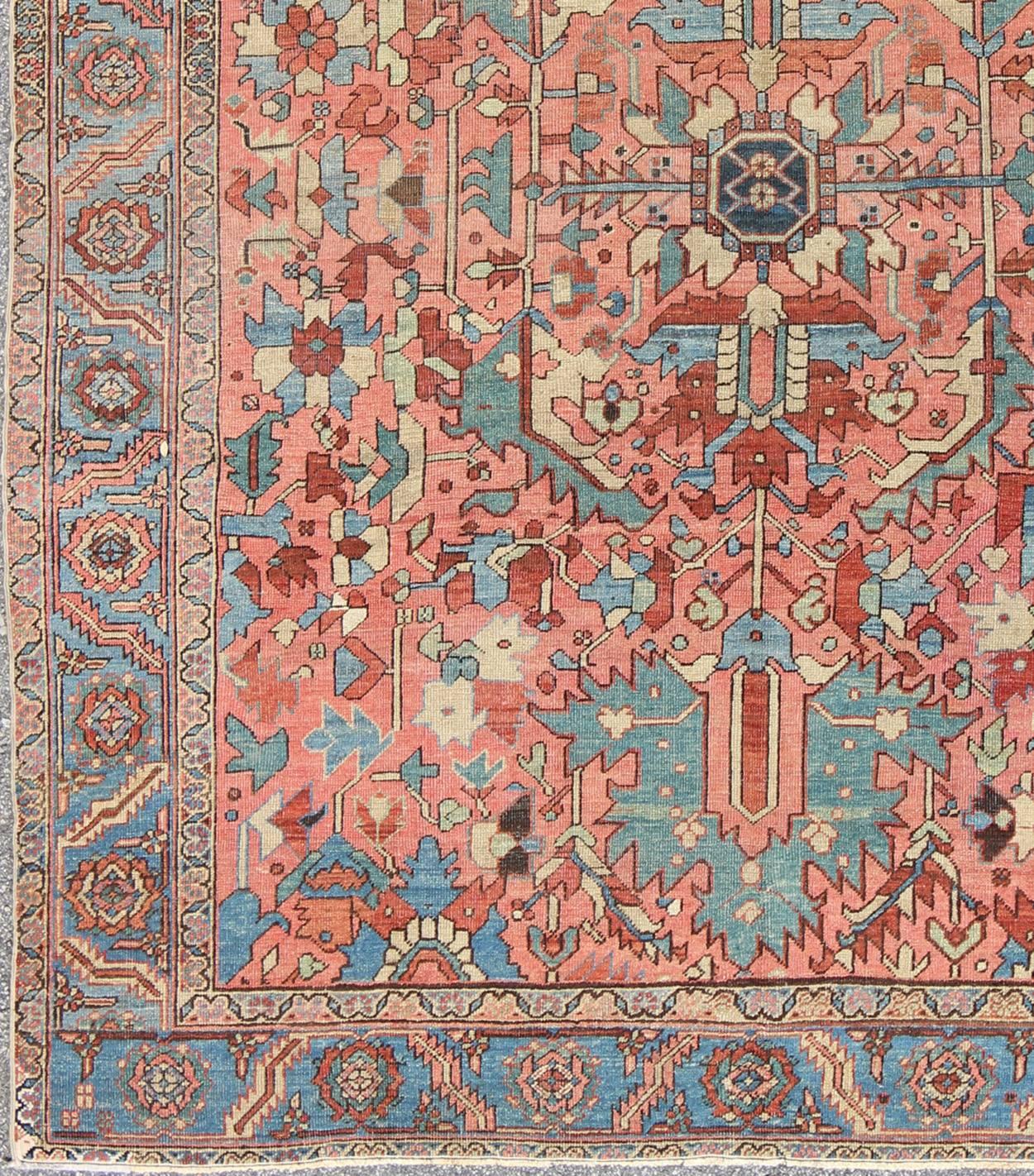 Antique Serapi geometric all over design rug from Persia, rug D-0519, country of origin / type: Iran / Serapi, circa 1900

This impressive turn-of-the-19th-century Persian Serapi rug displays a striking all-over large scale geometric design with
