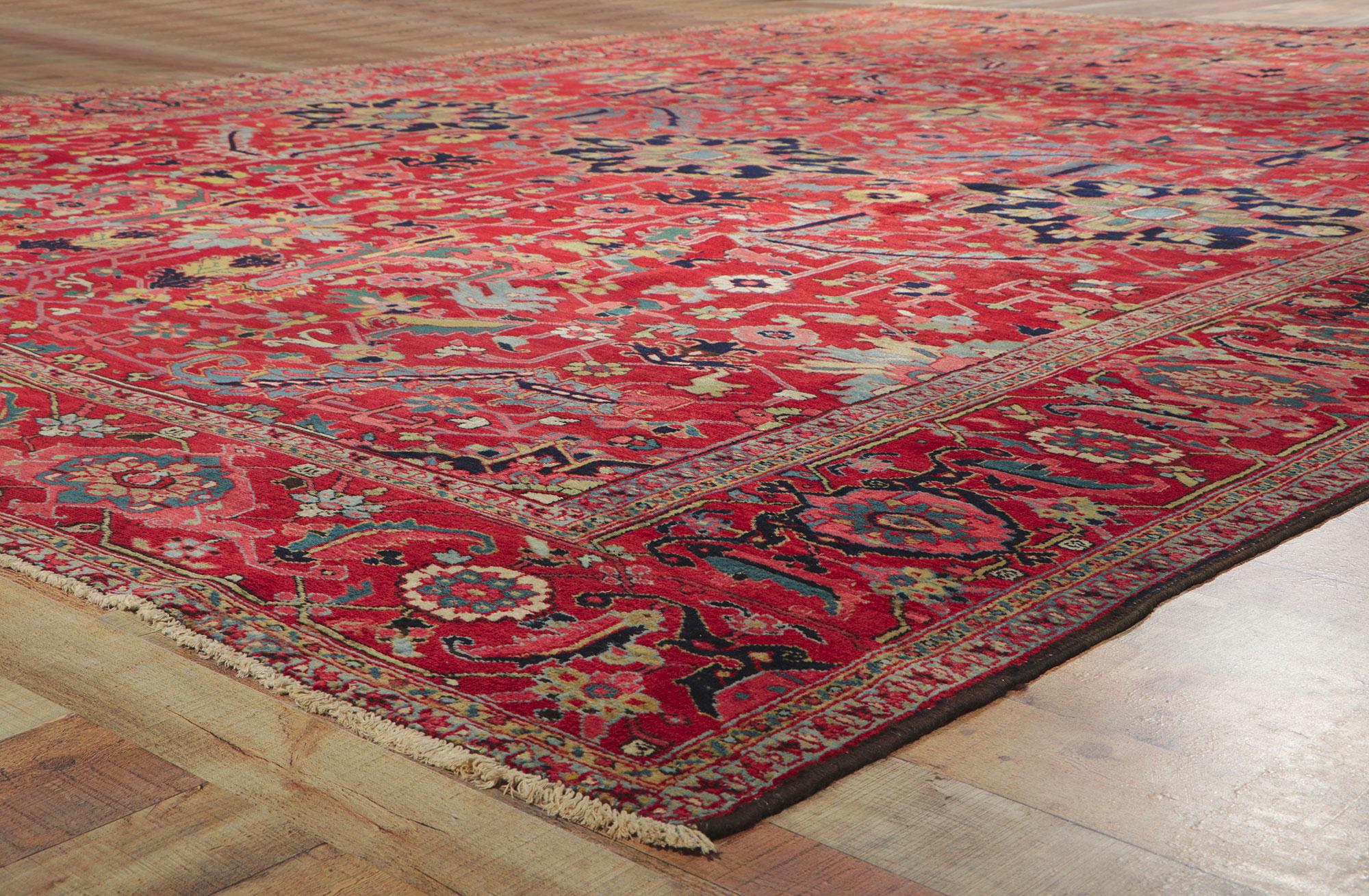 Antiker persischer Serapi-Teppich mit Allover-Design (Wolle) im Angebot