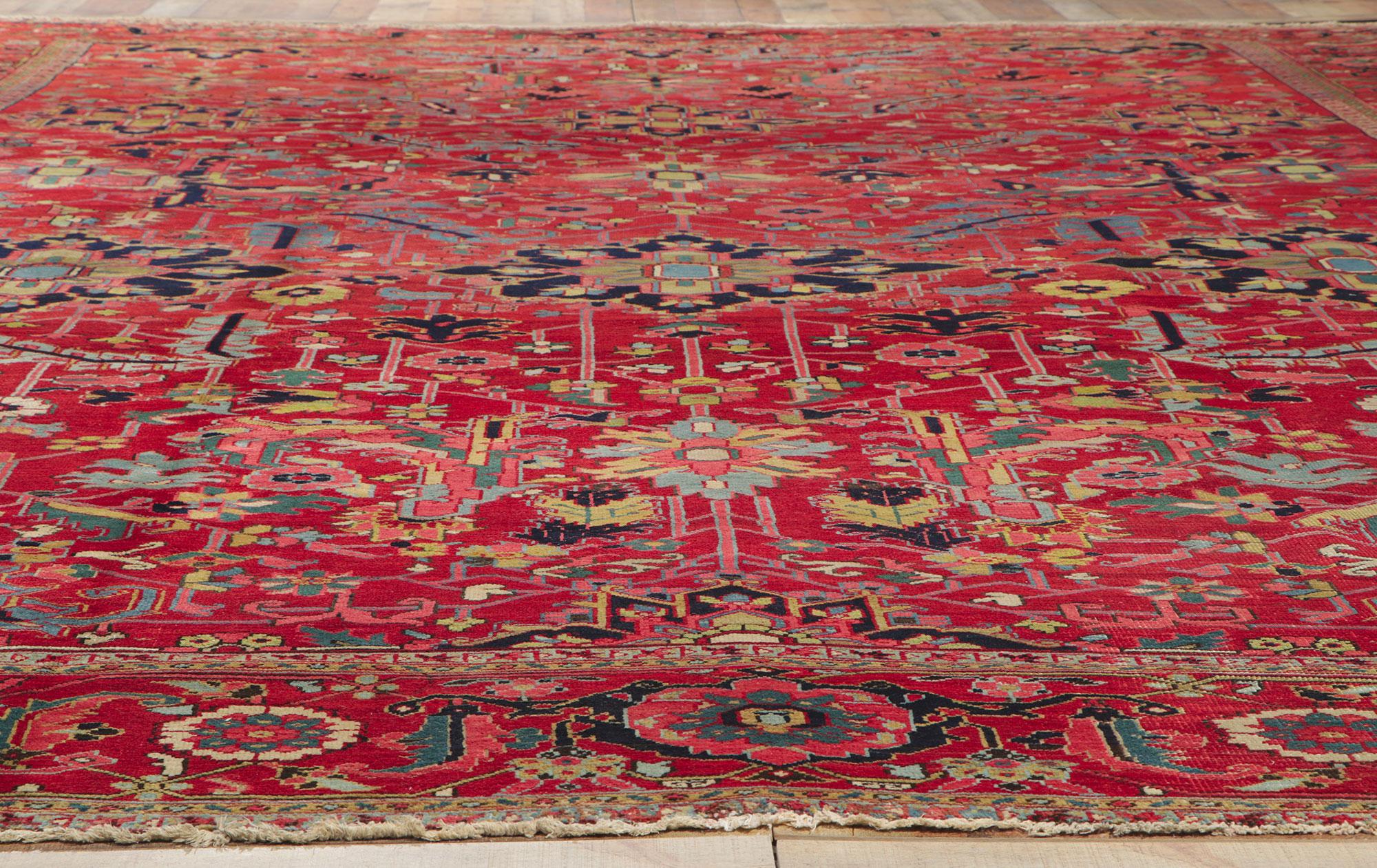 Antiker persischer Serapi-Teppich mit Allover-Design im Angebot 1