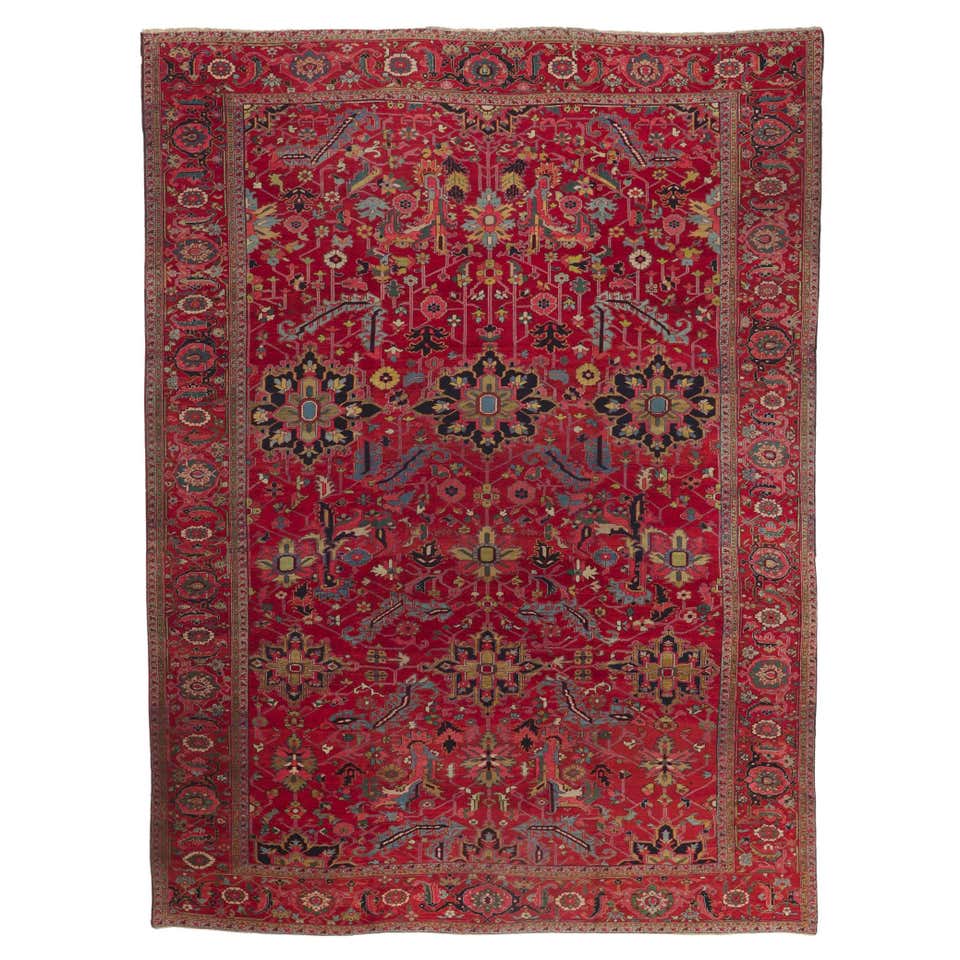 Antique Area Rug Serapi Design For Sale at 1stDibs