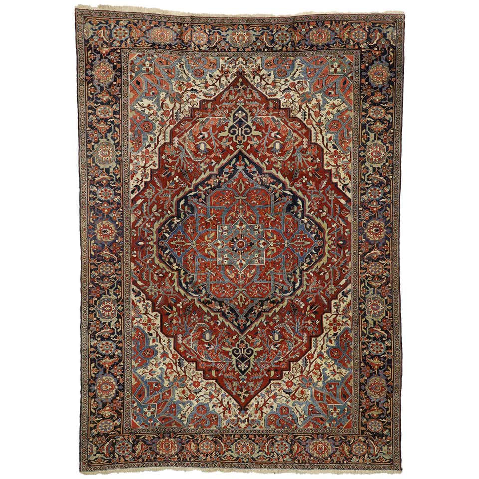 Antique Persian Serapi Rug with English Tudor Traditional Style For ...