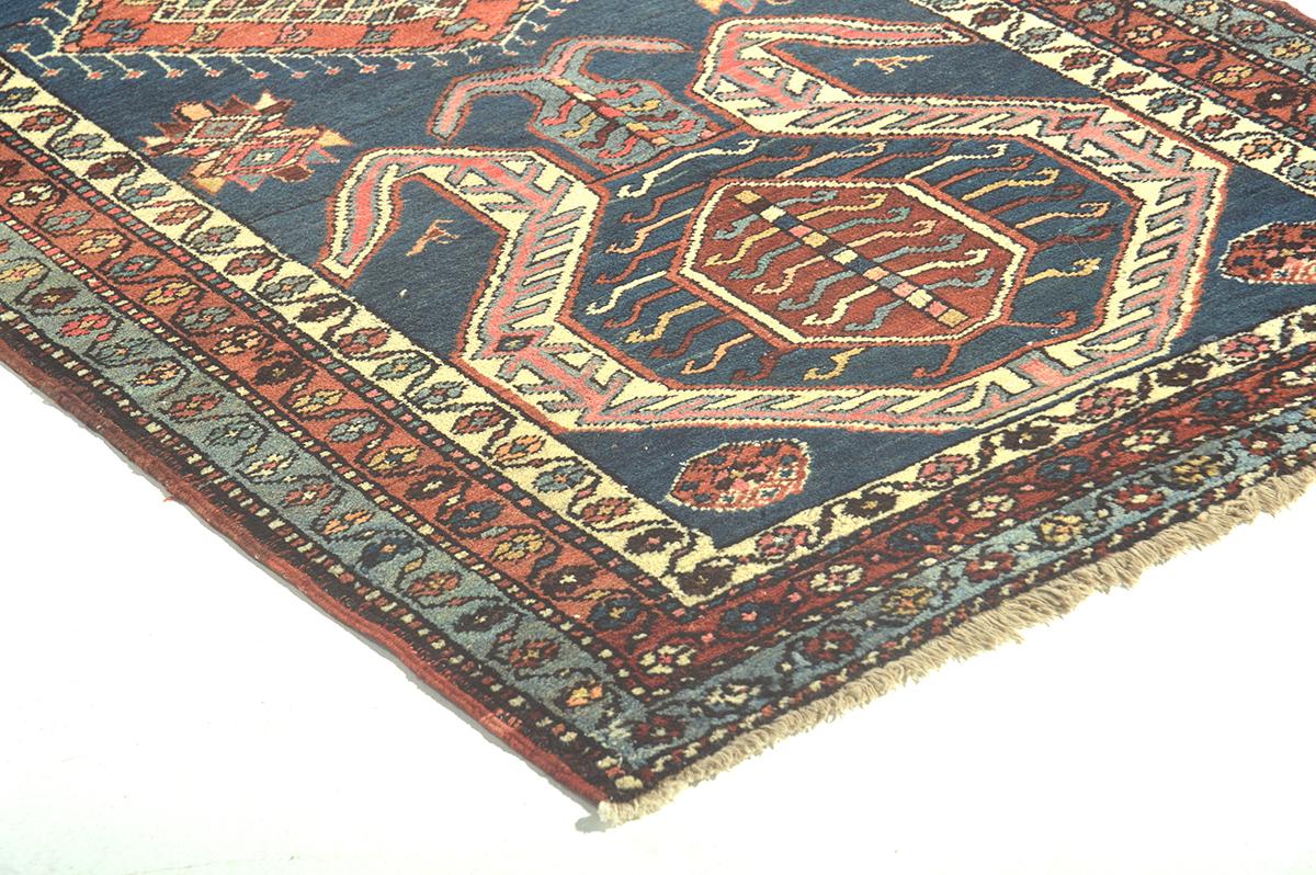 Wool Antique Persian Serapi Runner For Sale