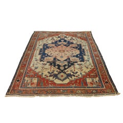 Antique Persian Serapi Vegetable Dyed 10'x14' Oriental Wool Rug C1880