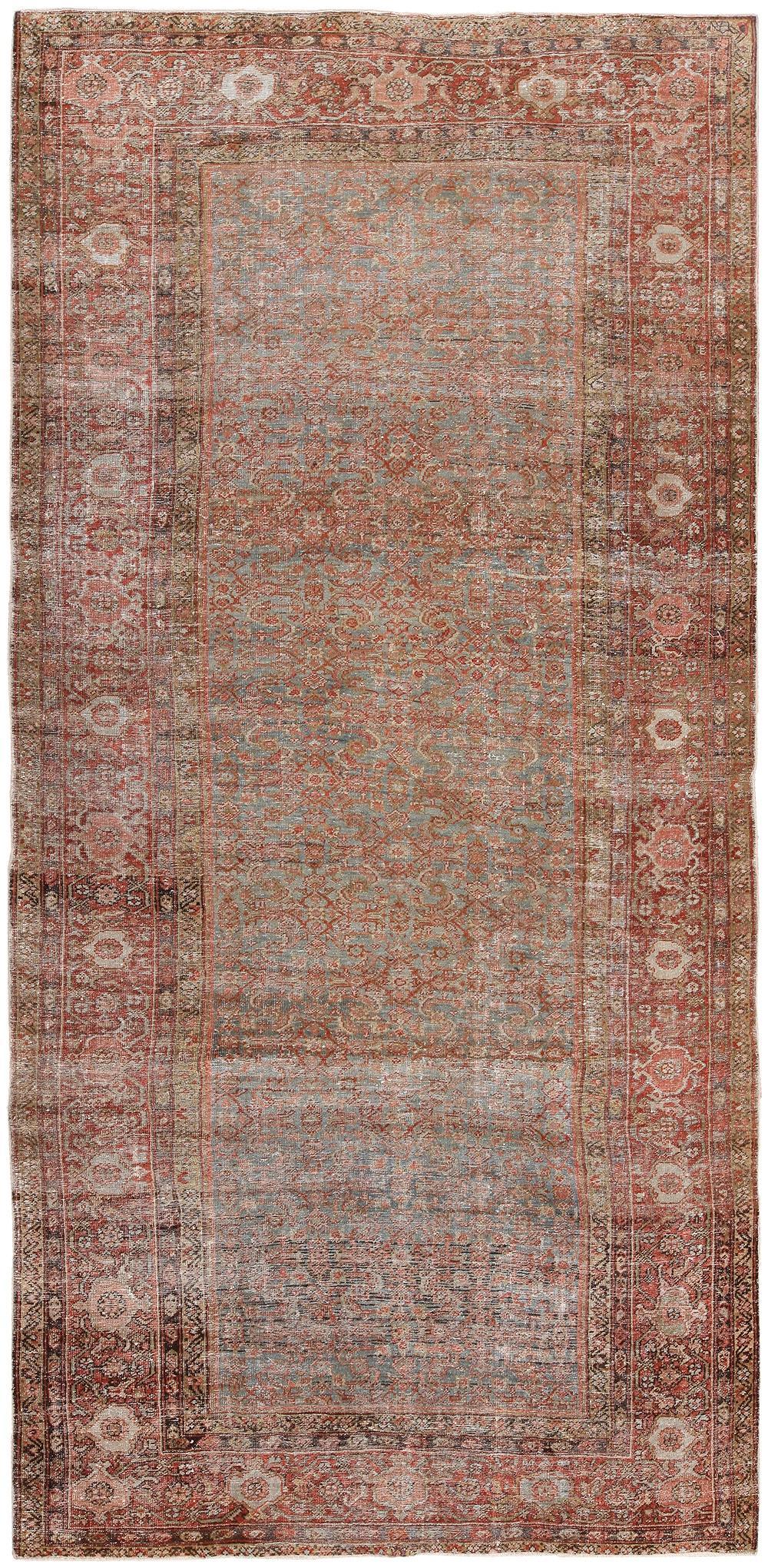 Antiker persischer Sultanabad-Teppich im Shabby-Chic-Stil des 19. Jahrhunderts 6'7