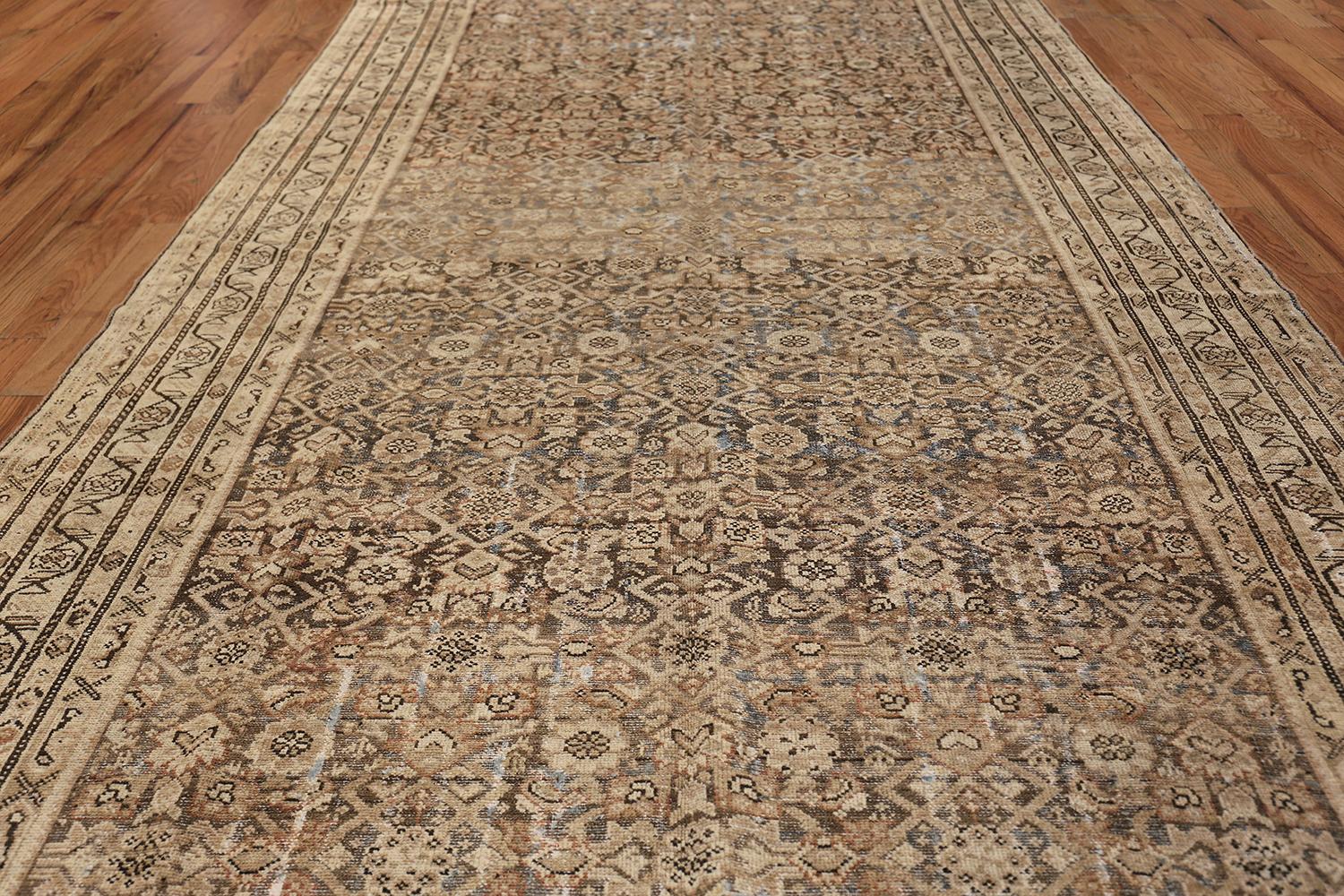 20th Century Antique Persian Shabby Chic Malayer Wide Hallway Gallery Rug. 