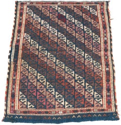 Antique Persian Shahsavan Bagface Handmade with Geometric Patterns
