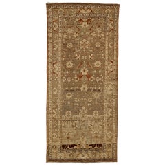 Antique Persian Shahsavan Rug with Botanical Patterns on Brown/Ivory Field