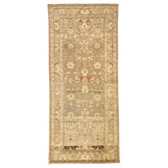 Vintage Persian Shahsavan Rug with Brown and Ivory Floral Patterns