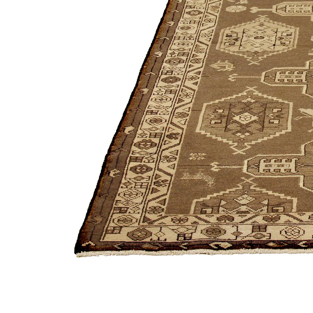 Other Antique Persian Shahsavan Rug with Brown and Ivory Geometric Tribal Patterns For Sale