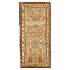 Antique Persian Shahsavan Rug with Ivory & Beige Botanical Design Field
