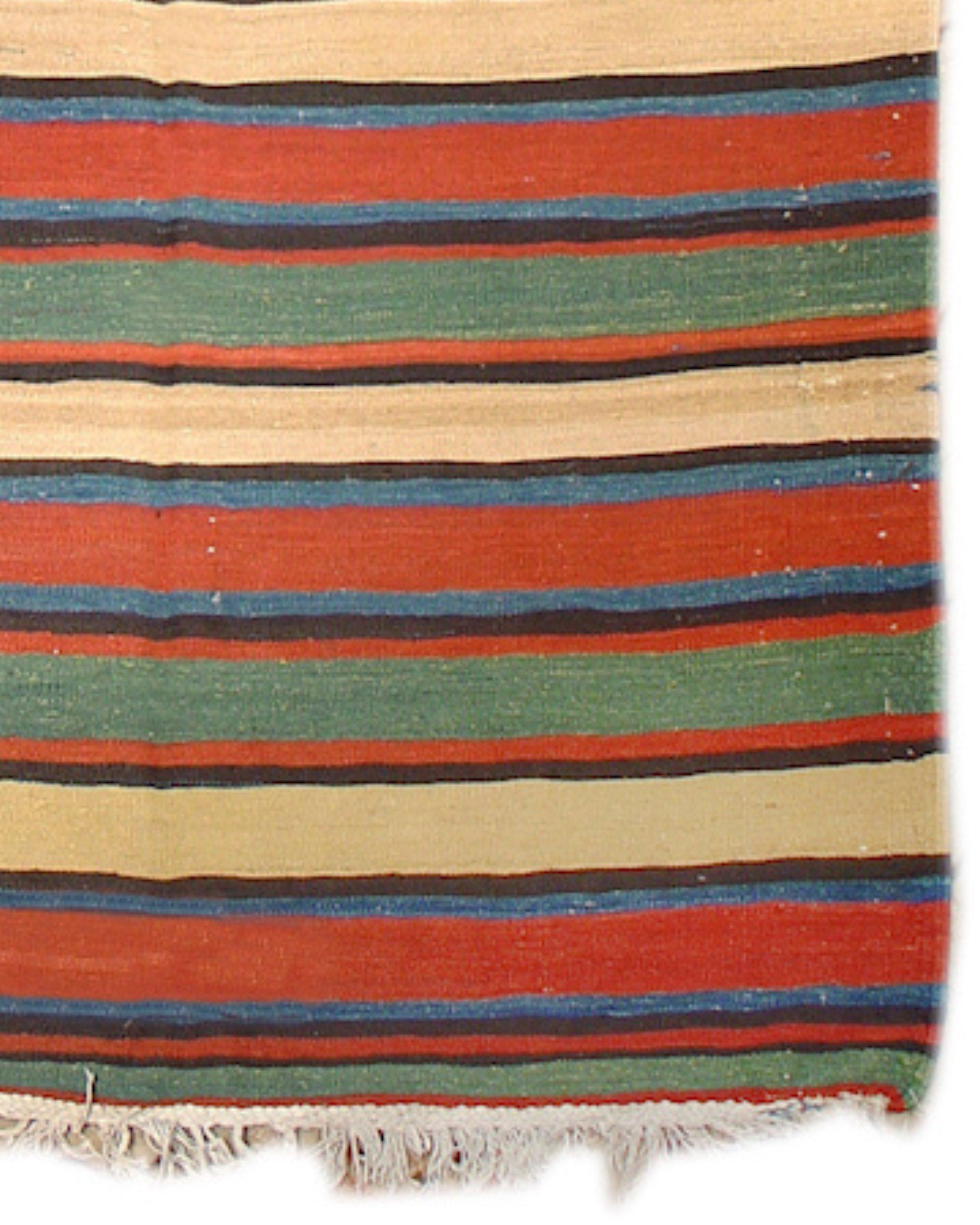 Wool Antique Persian Shahsevan Jajim Rug, 19th Century For Sale