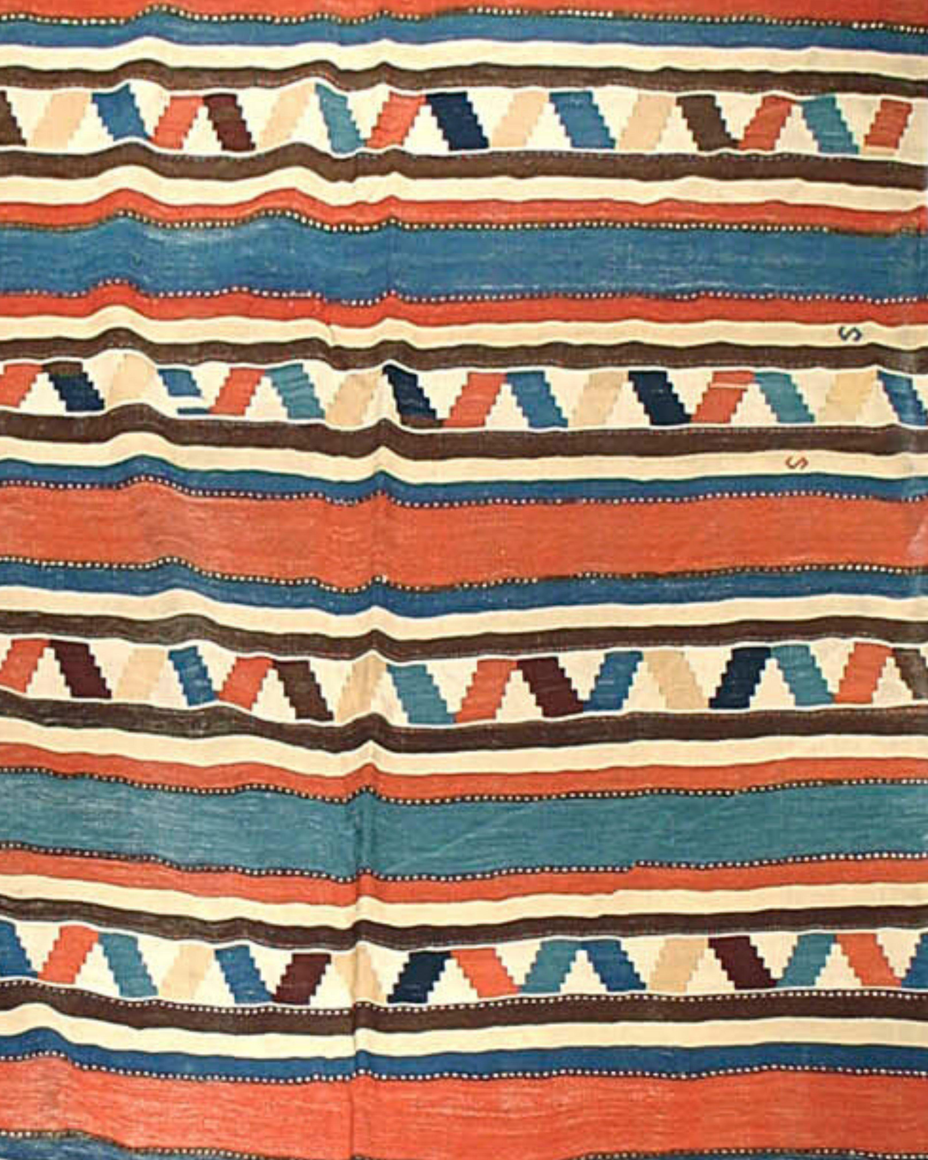 Wool Antique Persian Shahsevan Kilim, 19th Century For Sale
