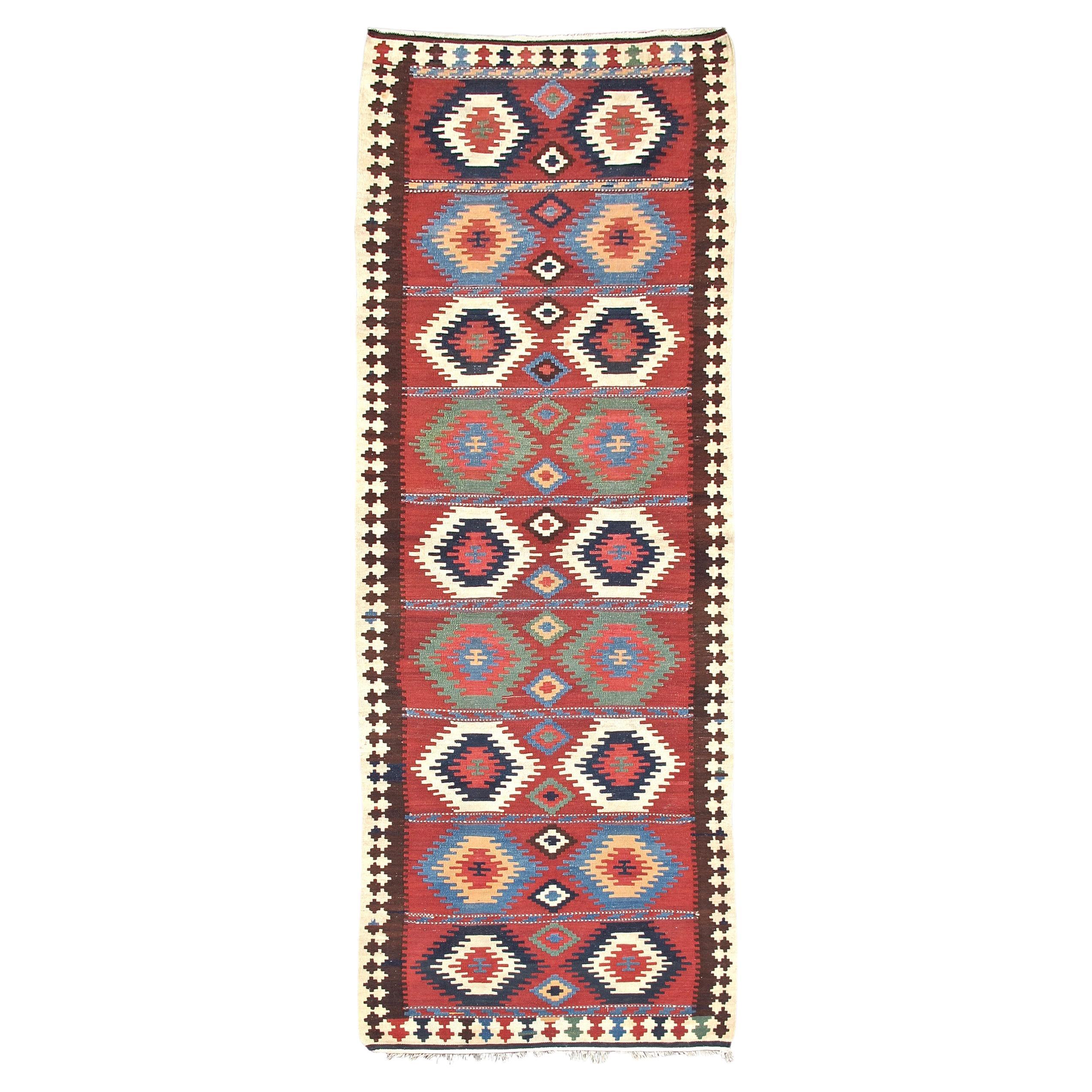 Tapis persan ancien Kilim Shahsevan, vers 1900