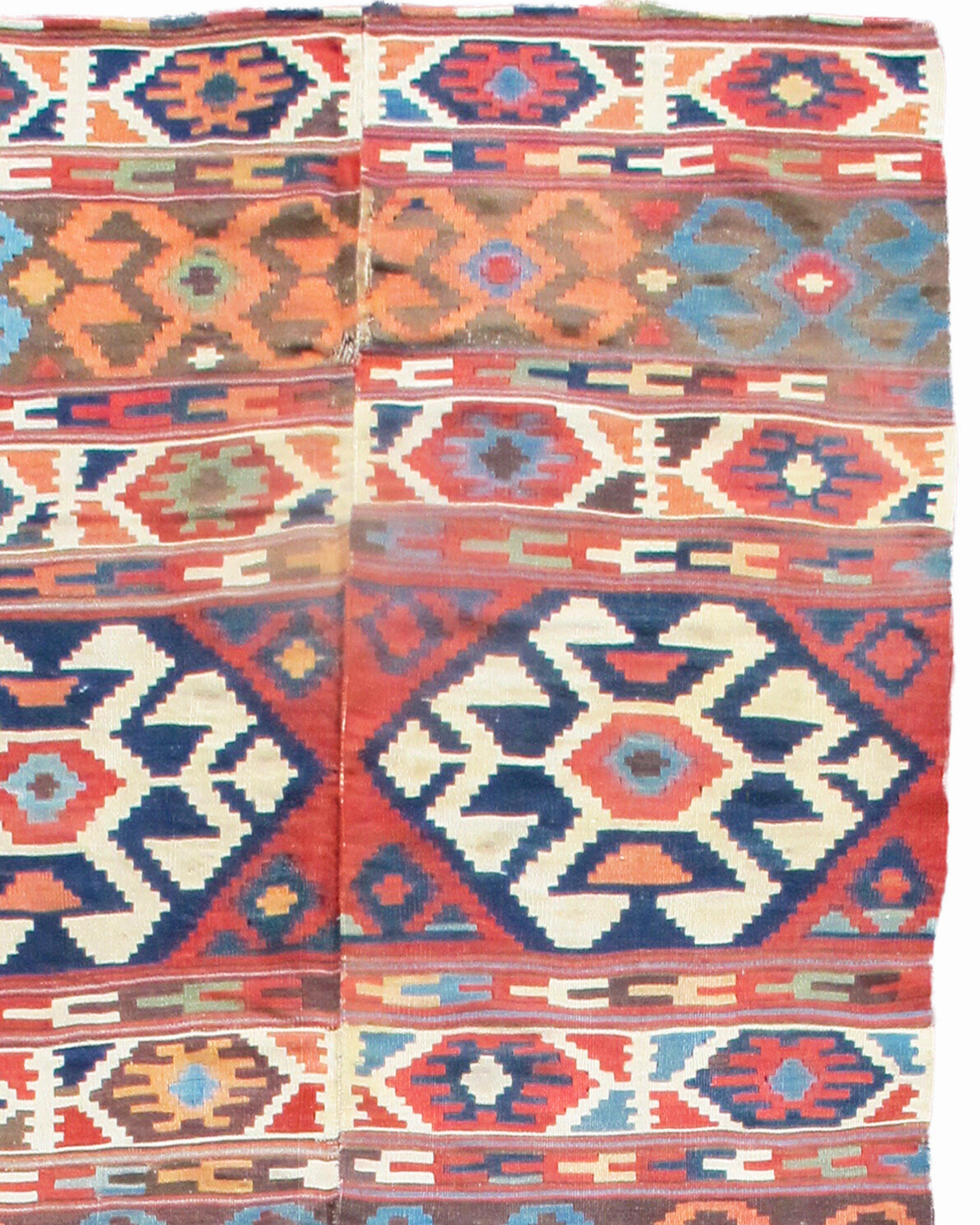 Hand-Knotted Antique Persian Shahsevan Kilim Rug, Late 19th Century For Sale