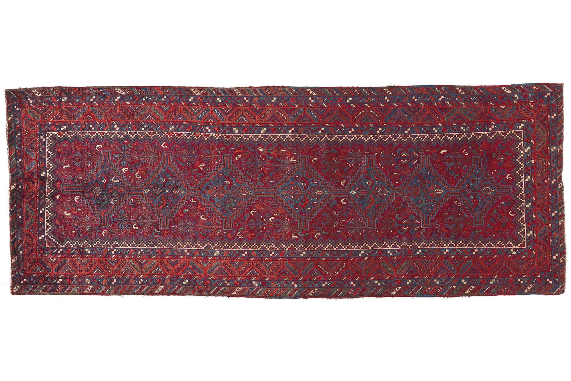 Antique Persian Shiraz Diamond Carpet For Sale 3