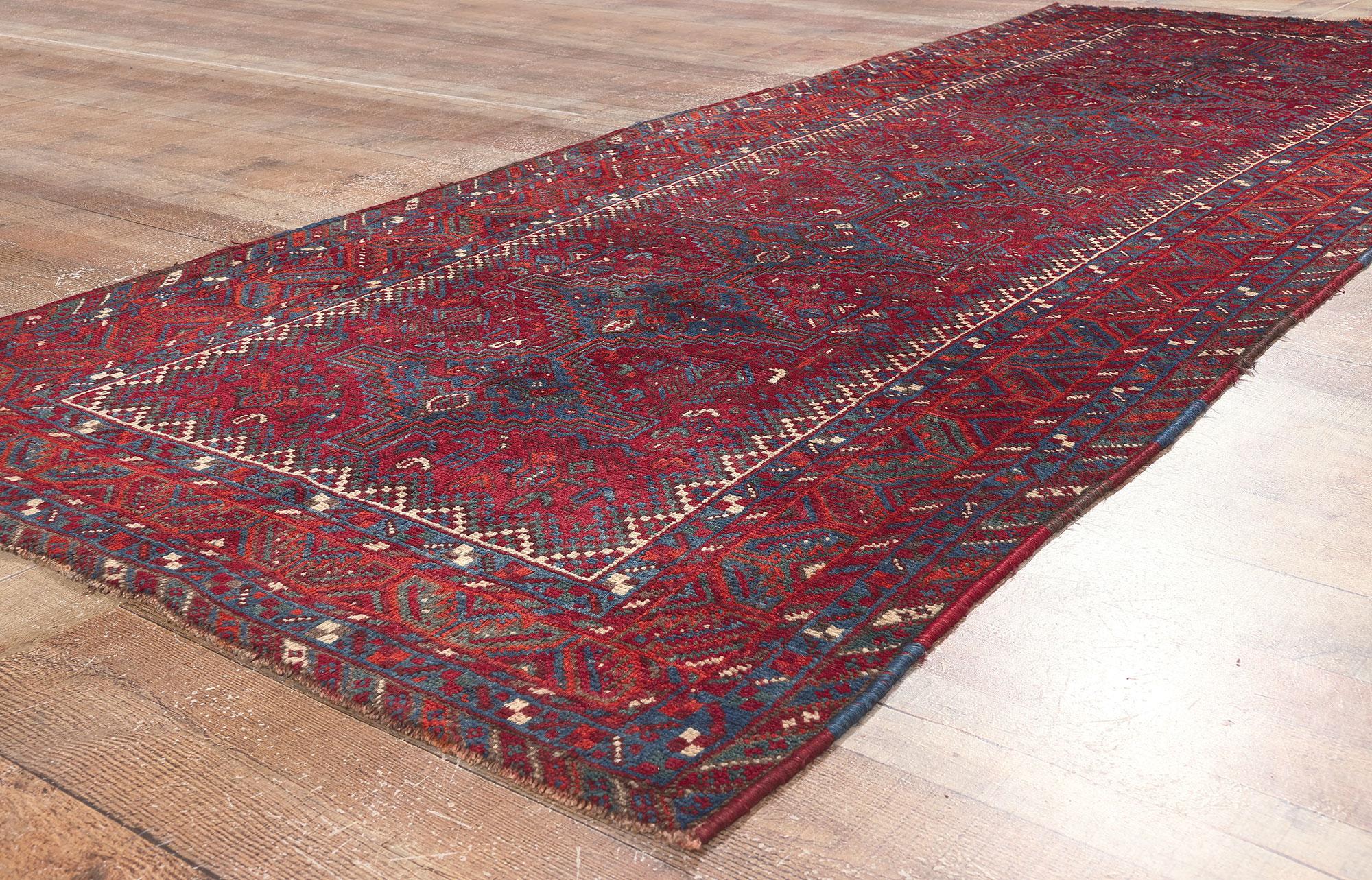 Wool Antique Persian Shiraz Diamond Carpet For Sale