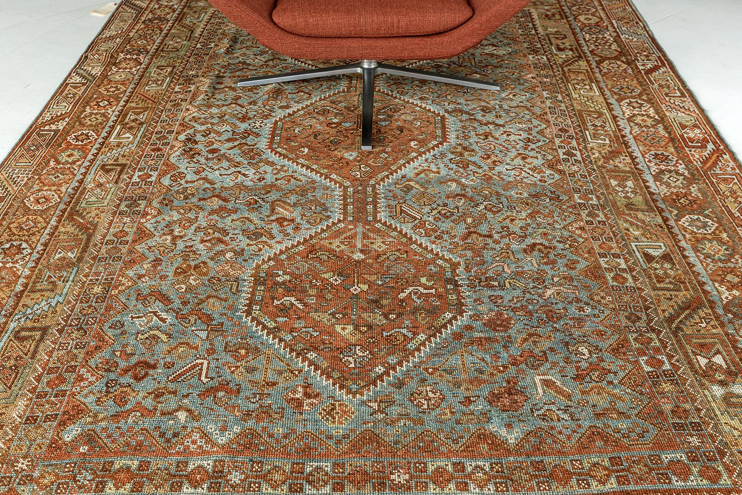 Hand-Knotted Antique Persian Shiraz For Sale