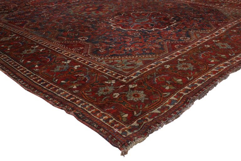Antique Persian Shiraz Gallery Rug with Modern Design For Sale at 1stdibs