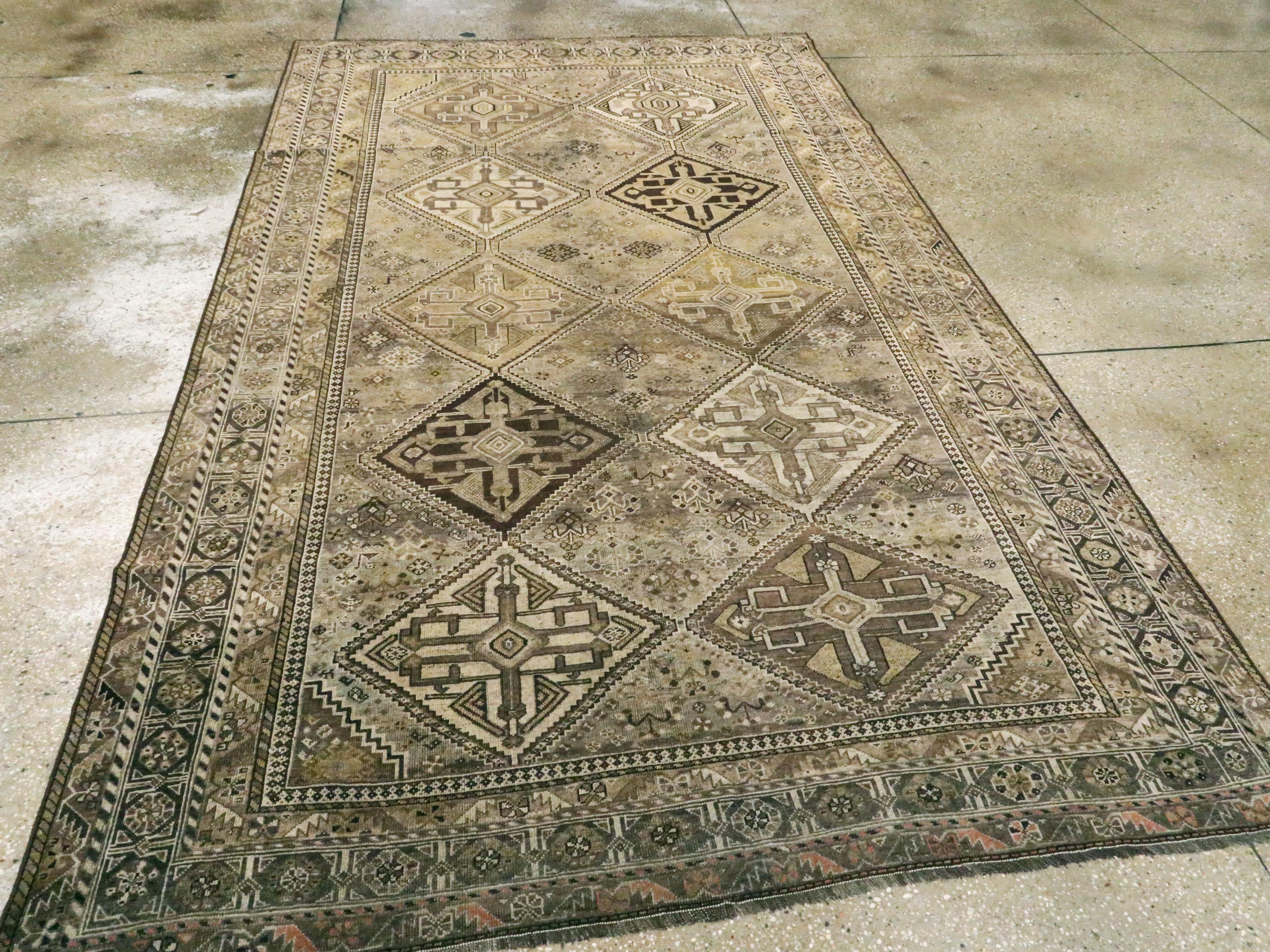 20th Century Antique Persian Shiraz Rug For Sale