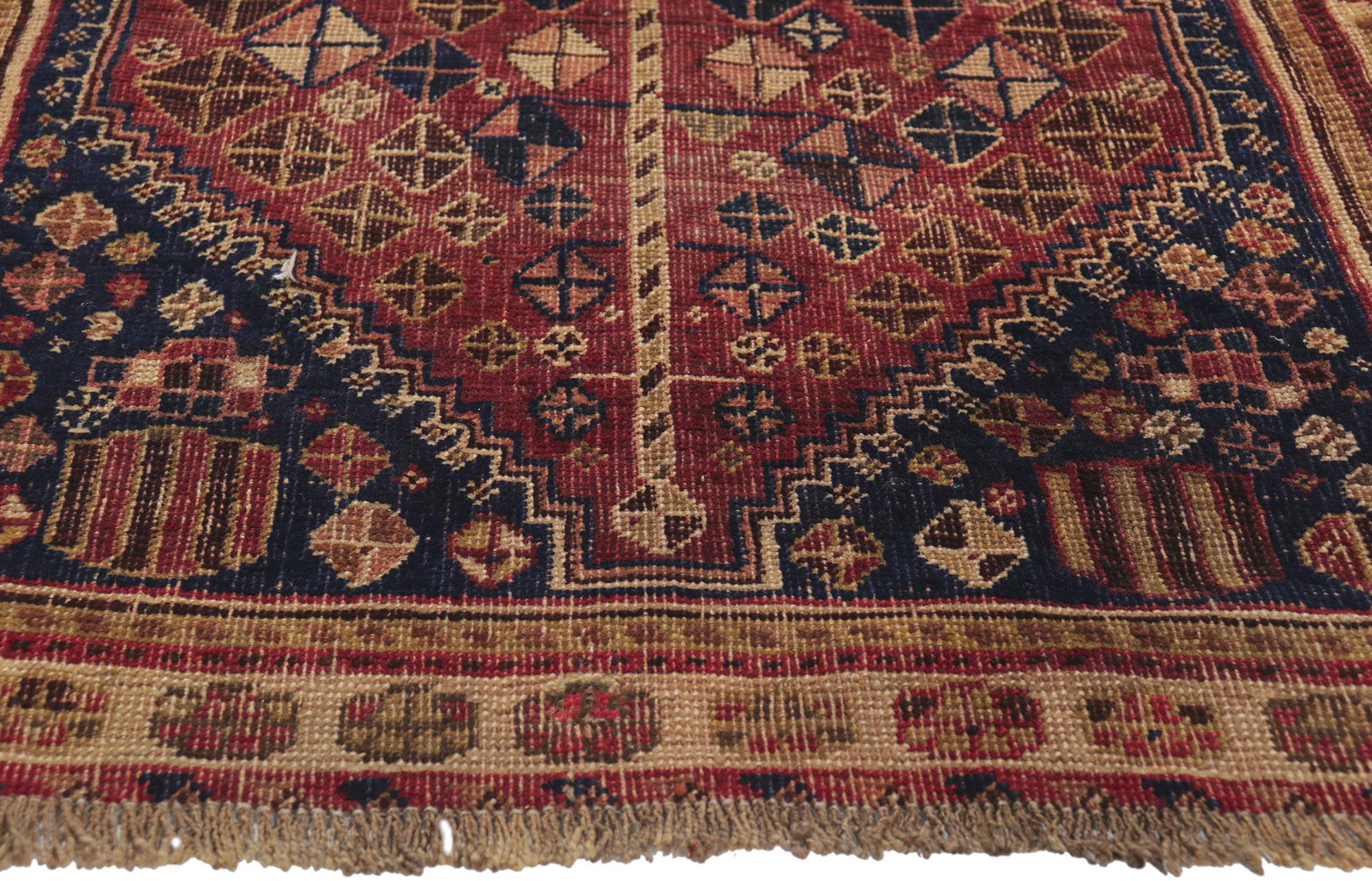 Wool Antique Persian Shiraz Rug For Sale