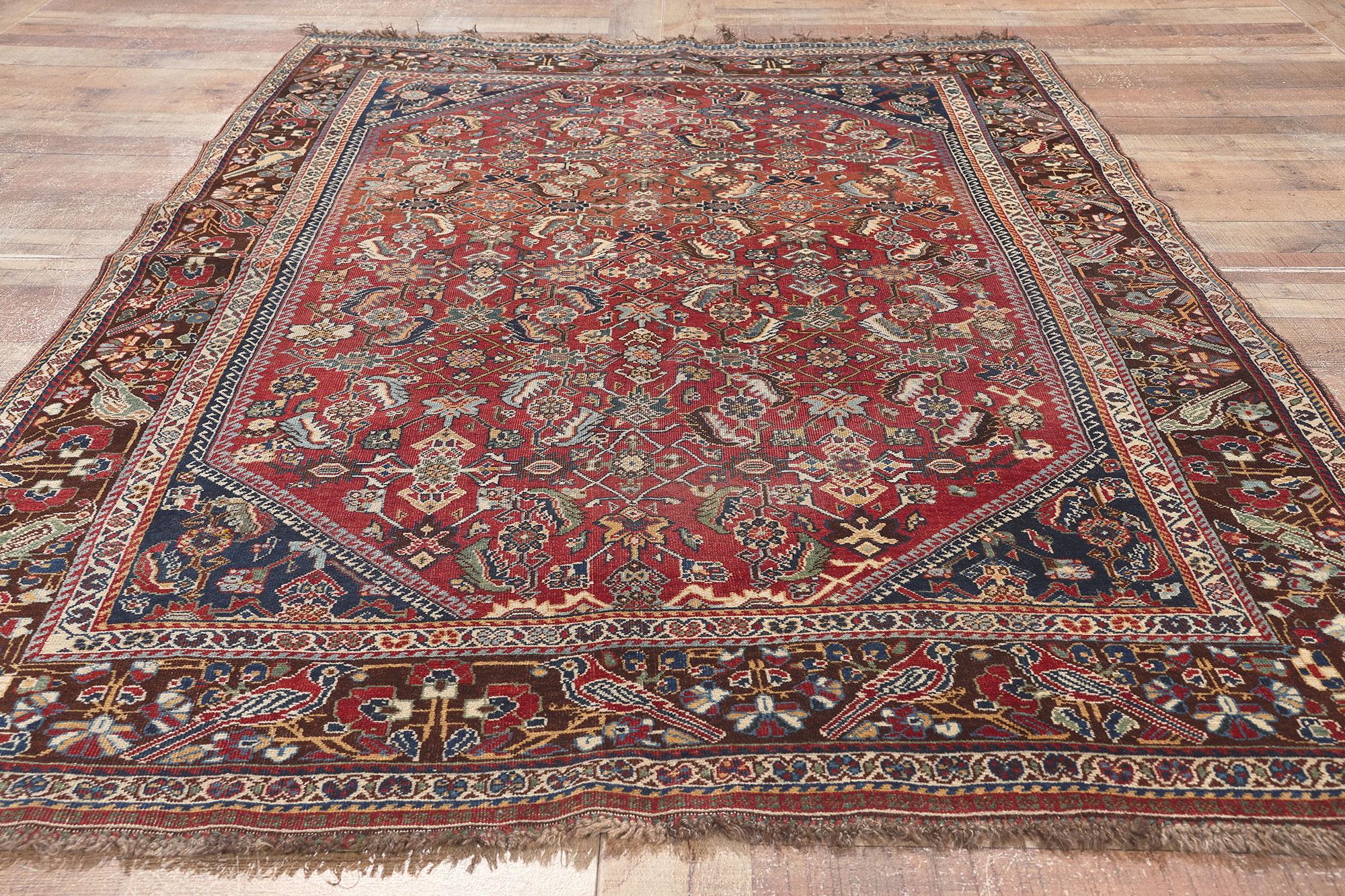 Laine Tapis persan ancien de Shiraz en vente