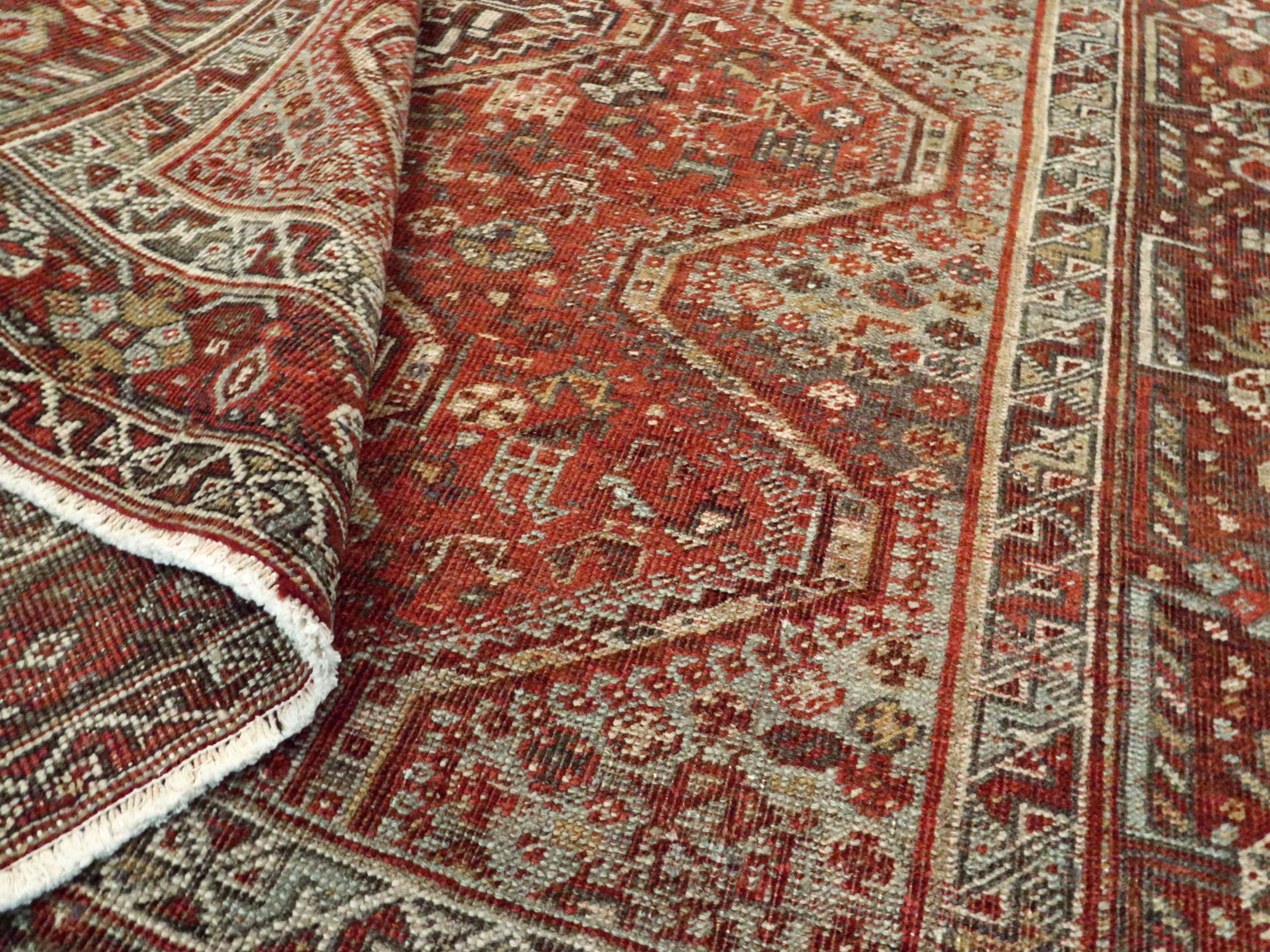 Antique Persian Shiraz Rug For Sale 2